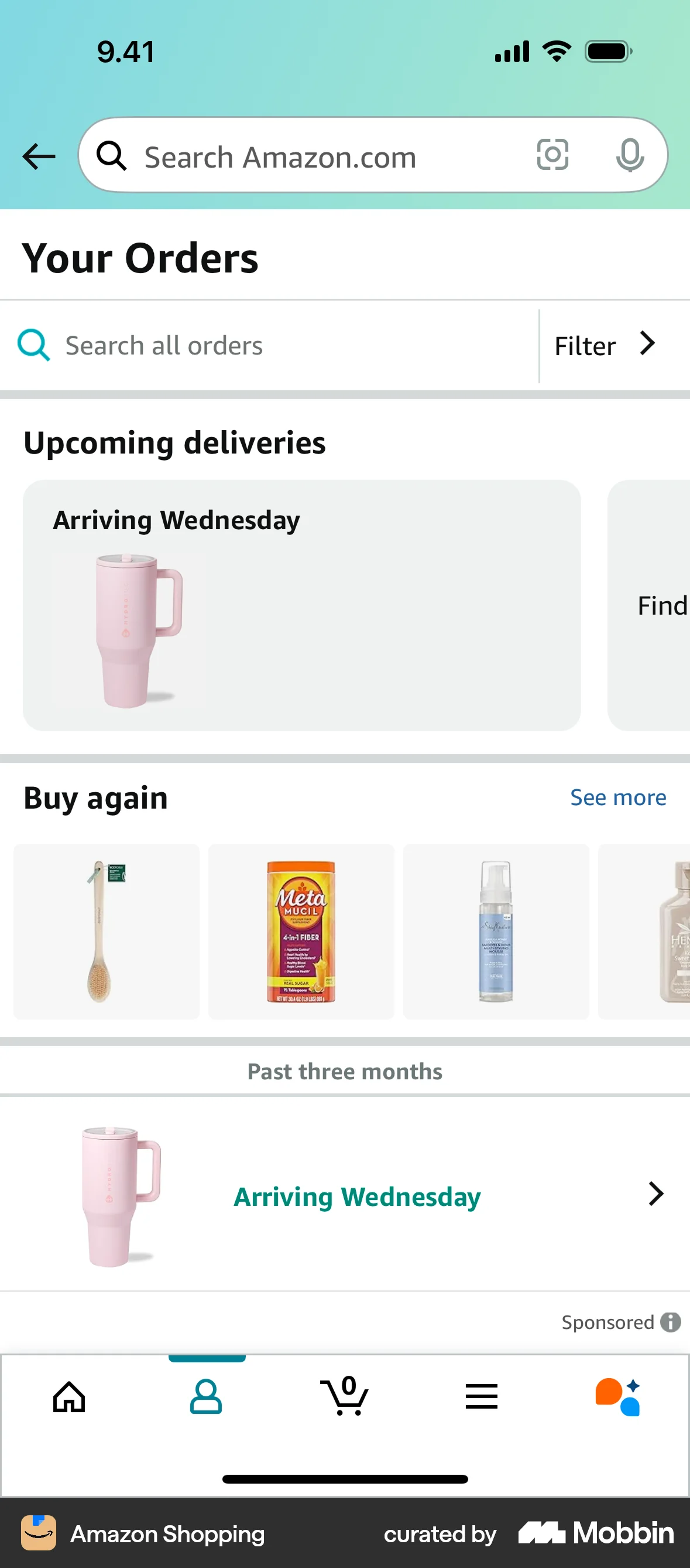 Amazon Shopping iOS Order History screen