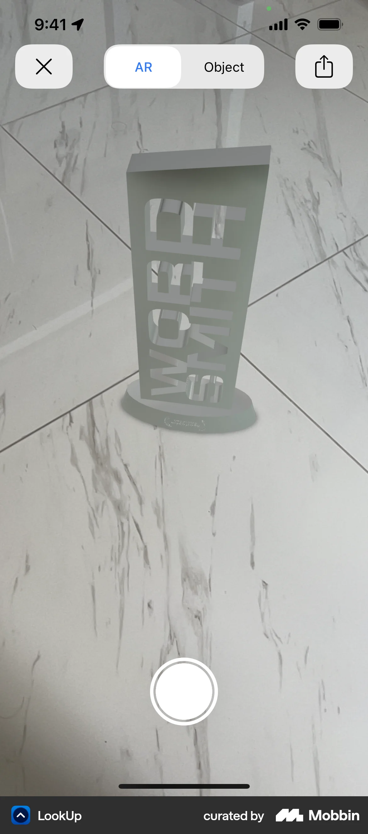 LookUp iOS Augmented Reality screen