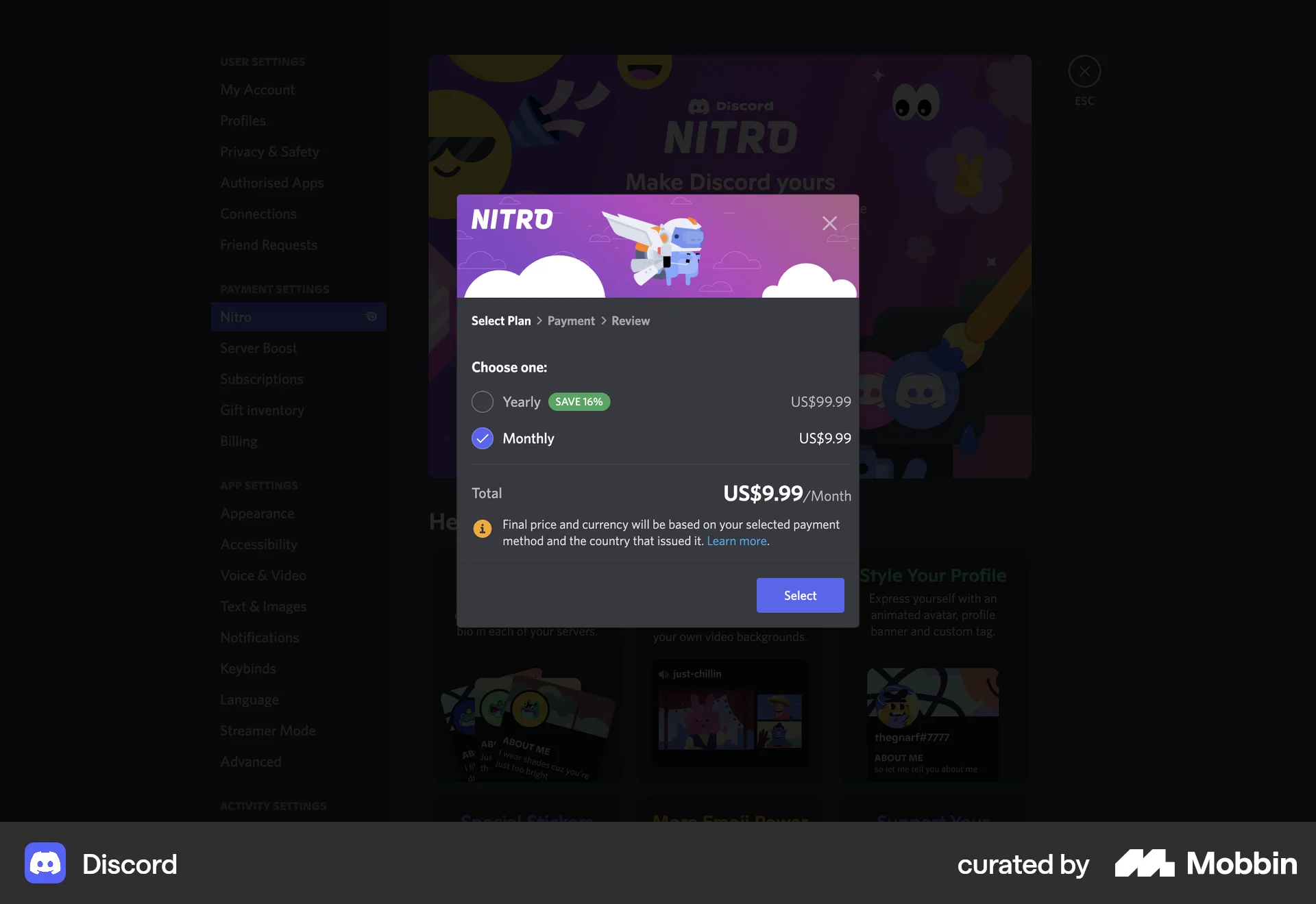 Discord Web Subscription & Paywall screen