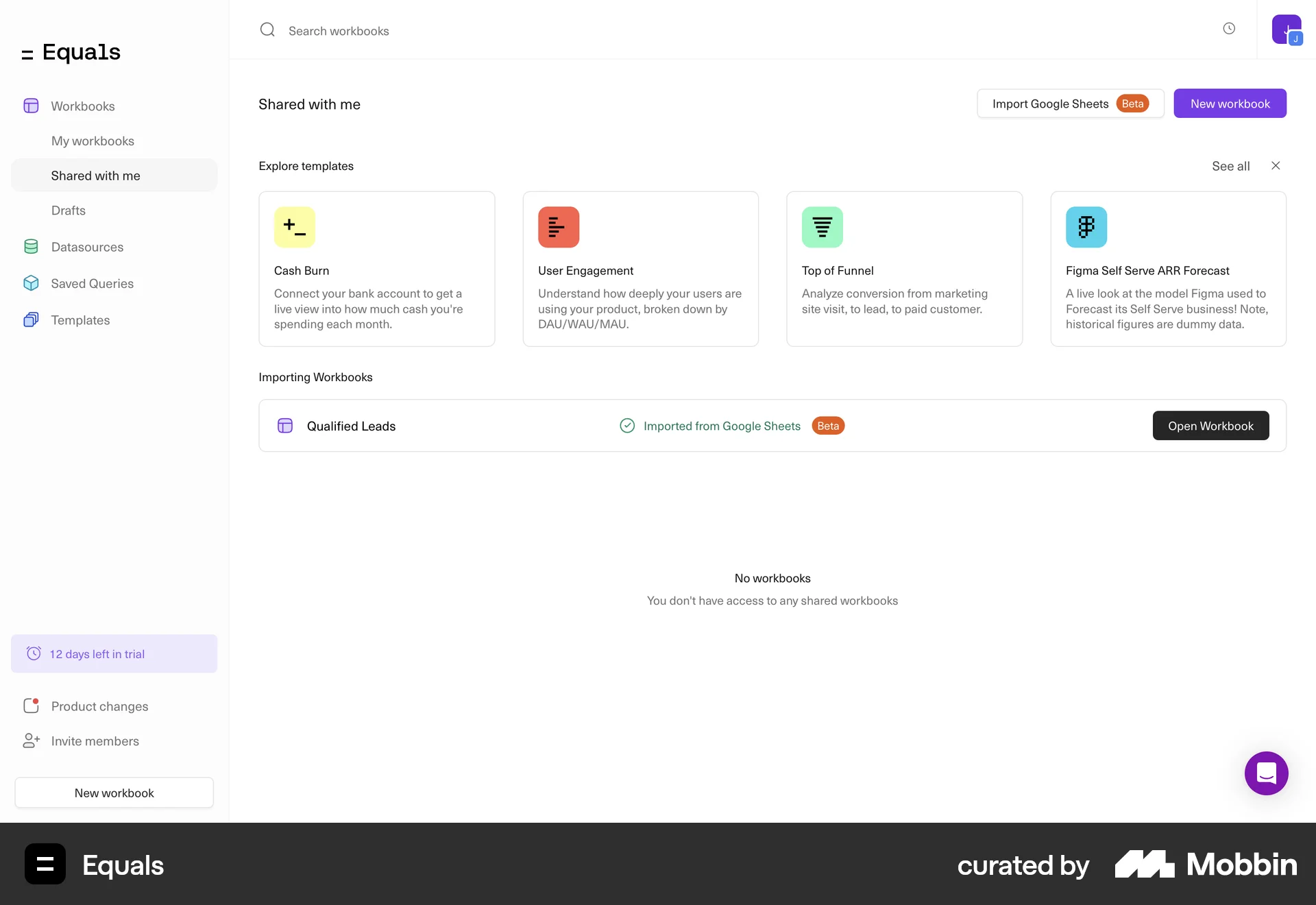 Equals Web Bookmarks & Collections screen