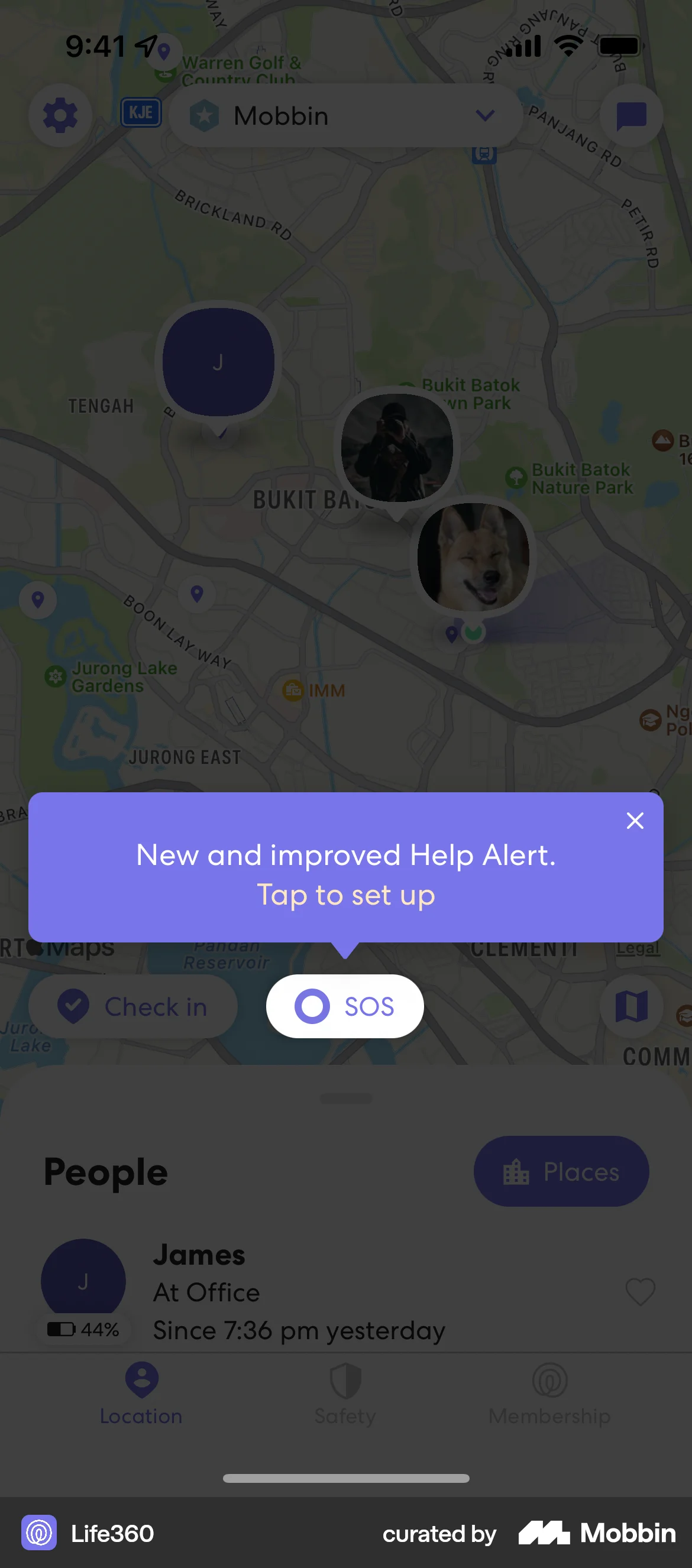 Life360 iOS screen containing Coach Marks UI element
