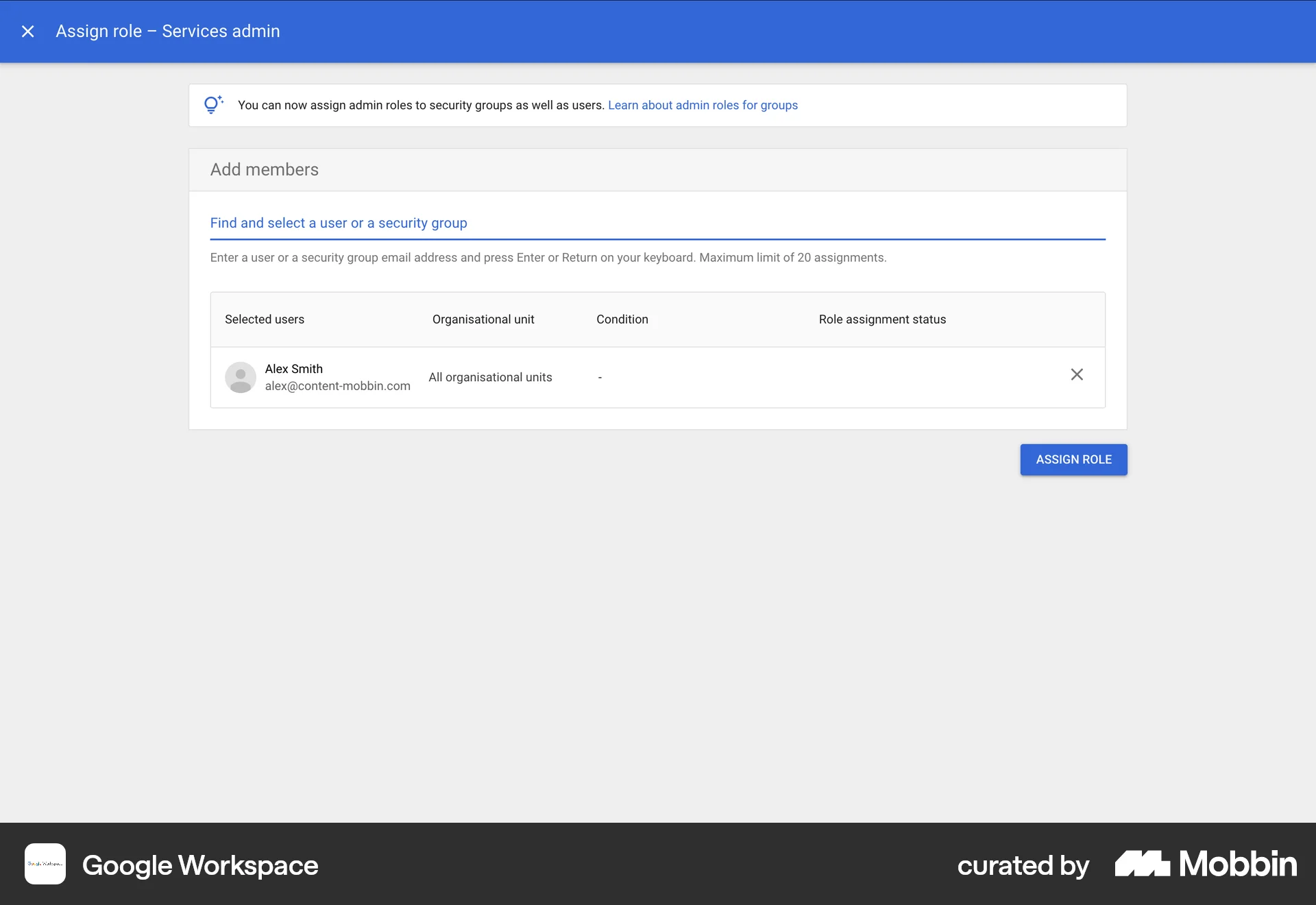 Google Workspace Web Invite Teammates screen