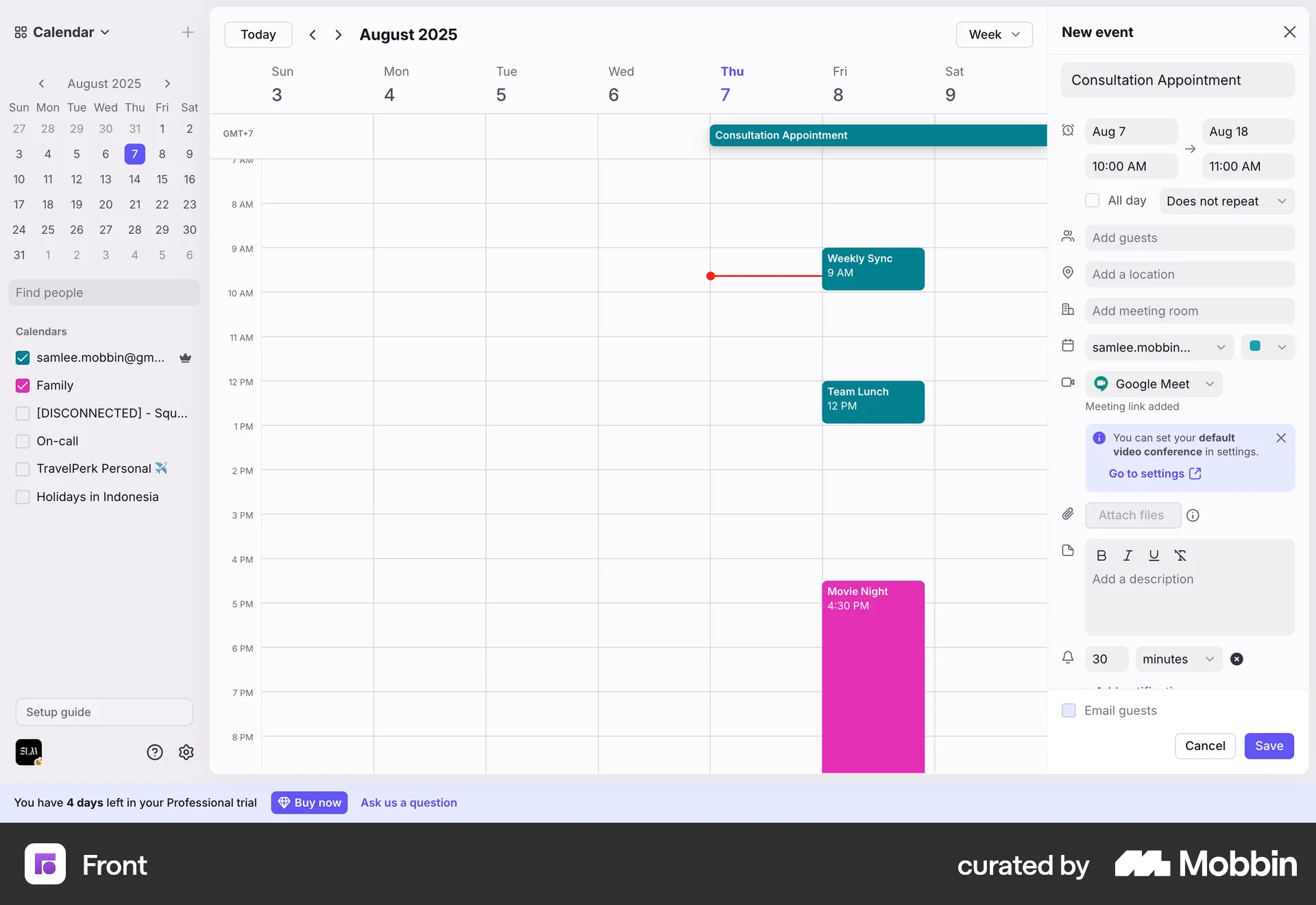 Front Web screen containing Drawer UI element