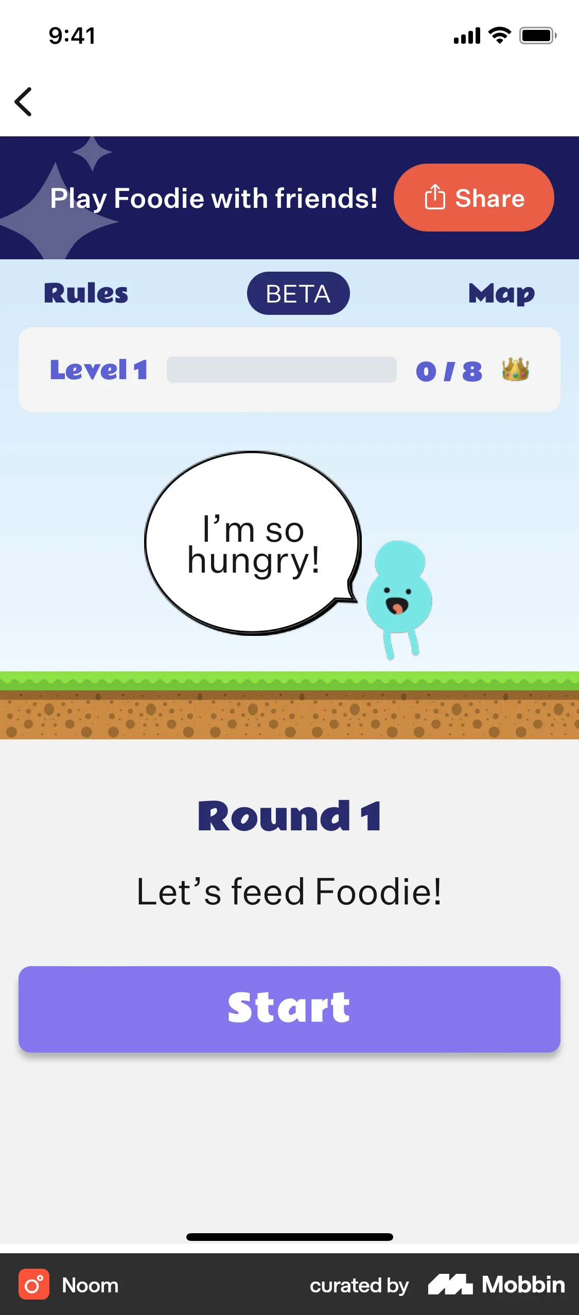 Noom iOS Game UI screen