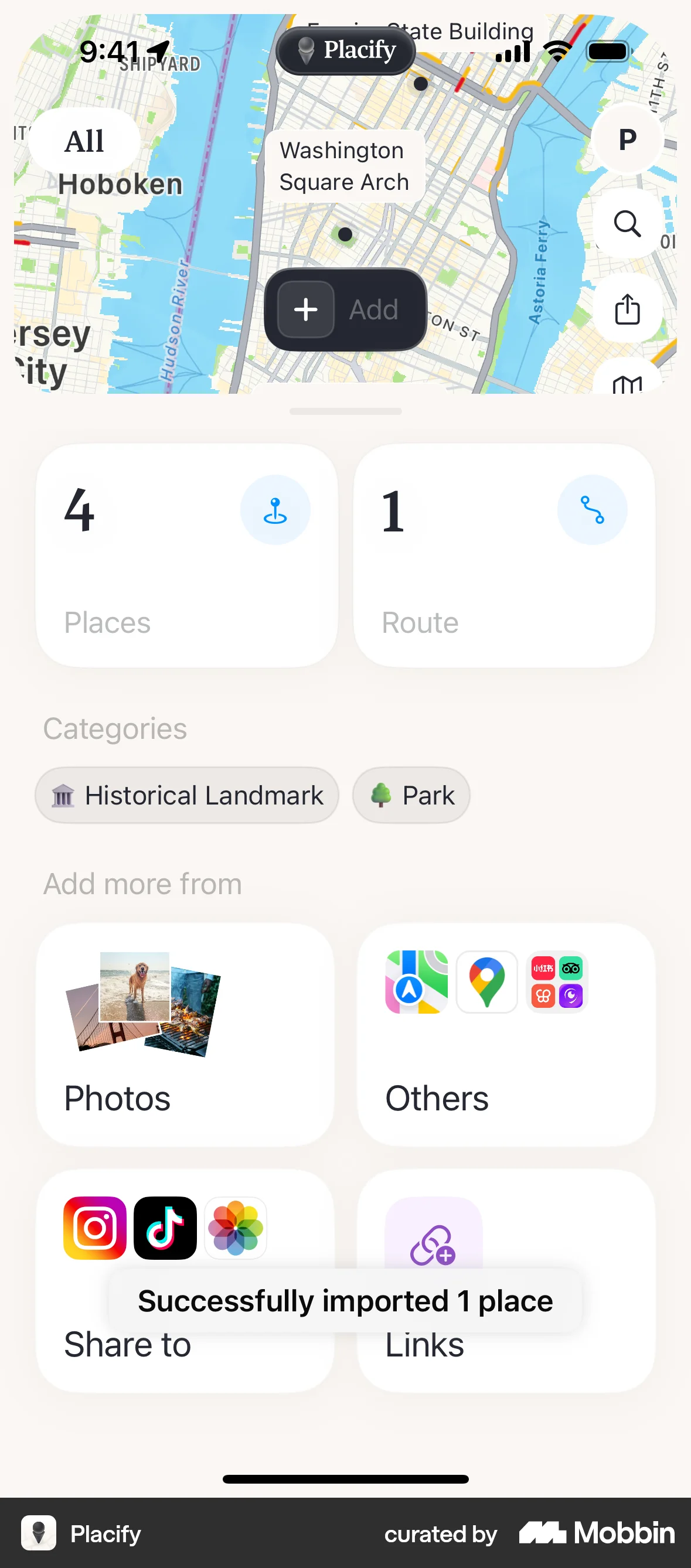 Placify iOS Acknowledgement & Success screen