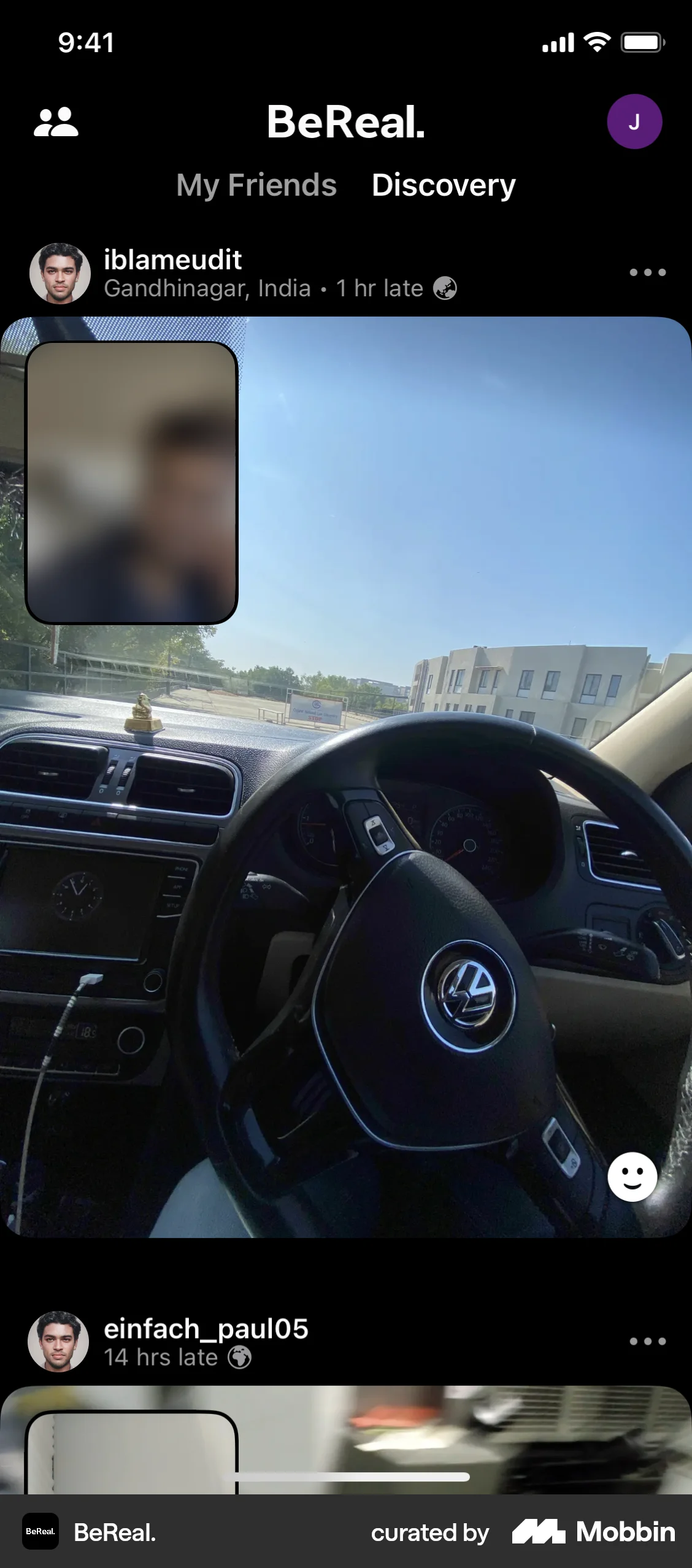 BeReal. iOS Post Detail screen