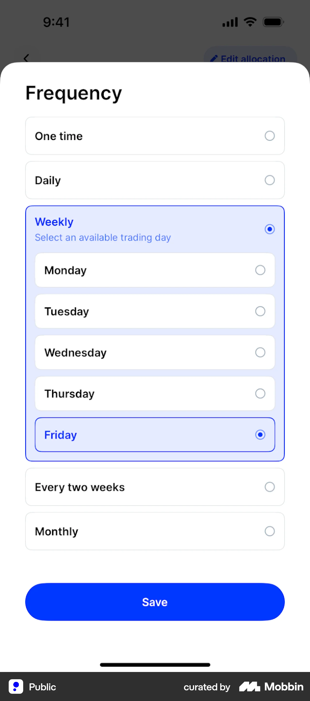 Public iOS screen containing Accordion UI element