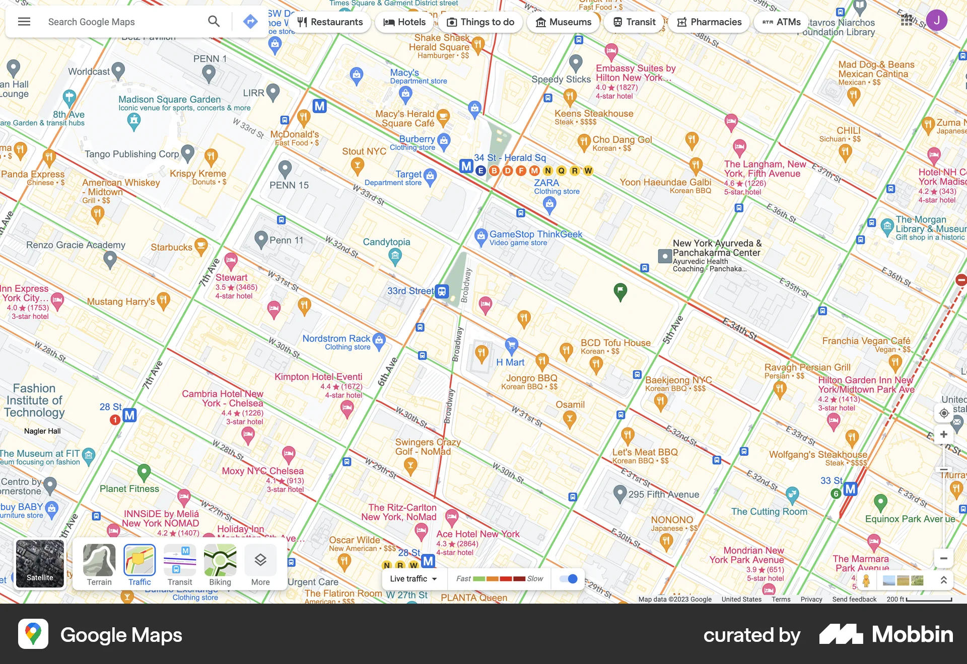 Google Maps Web Select screen