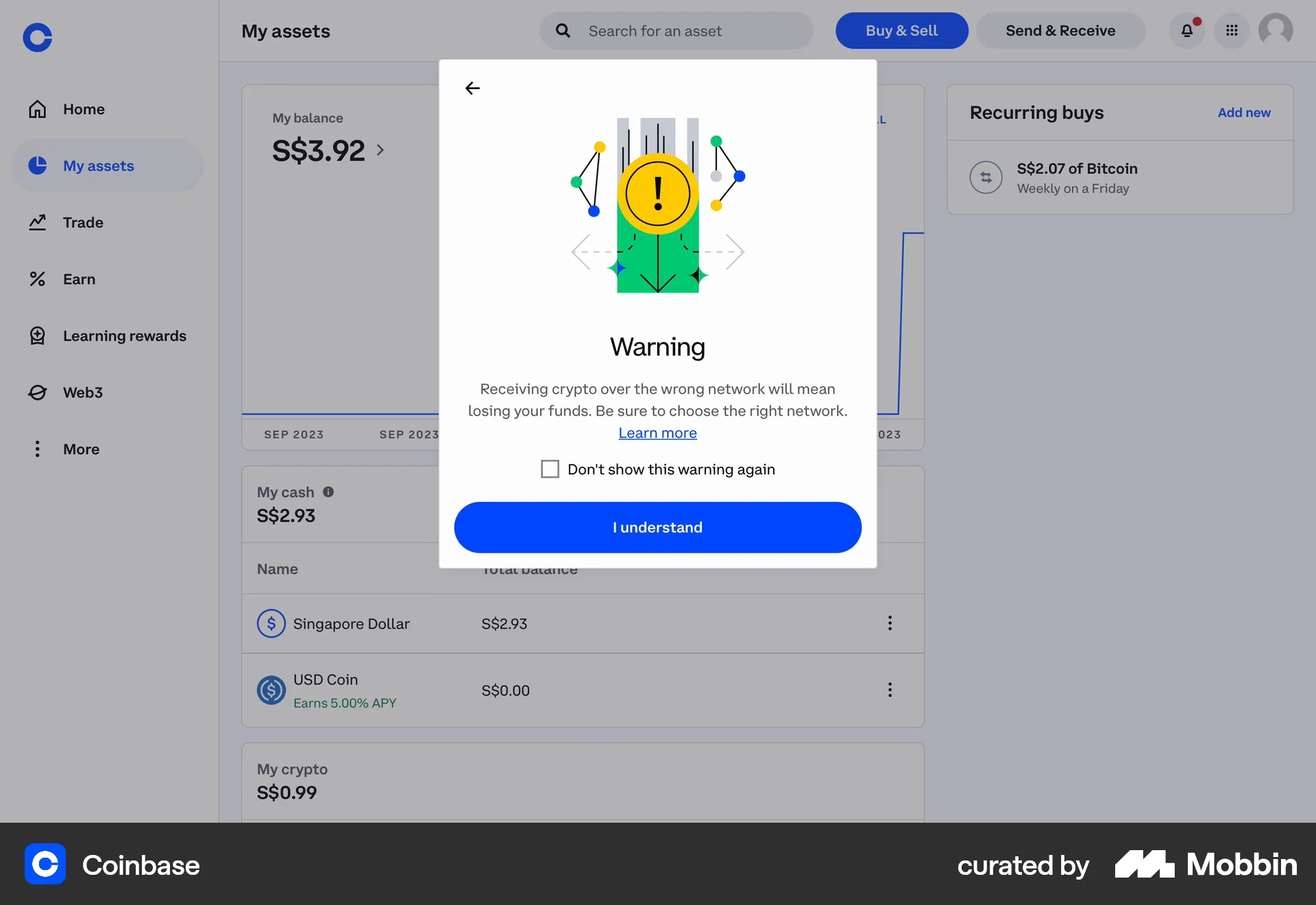Coinbase screen