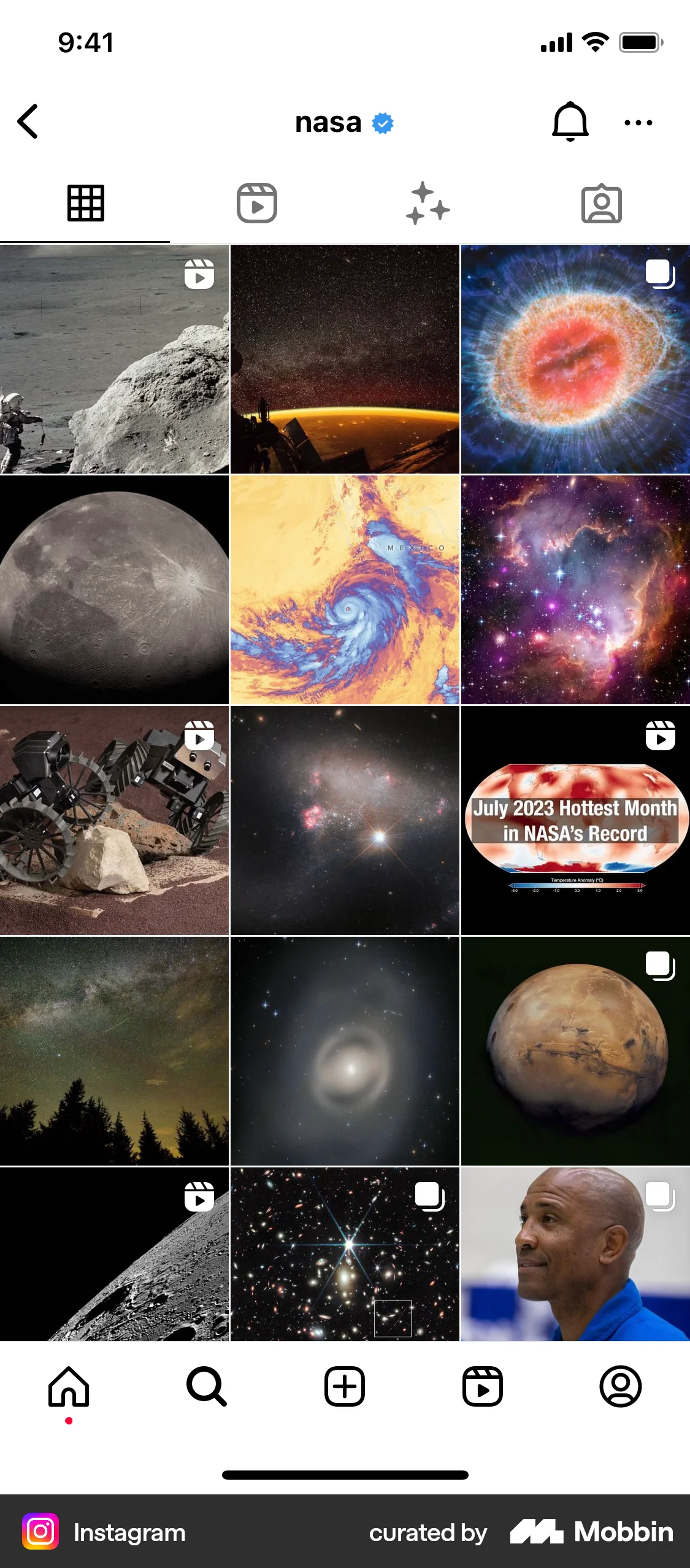 Instagram iOS User / Group Profile screen