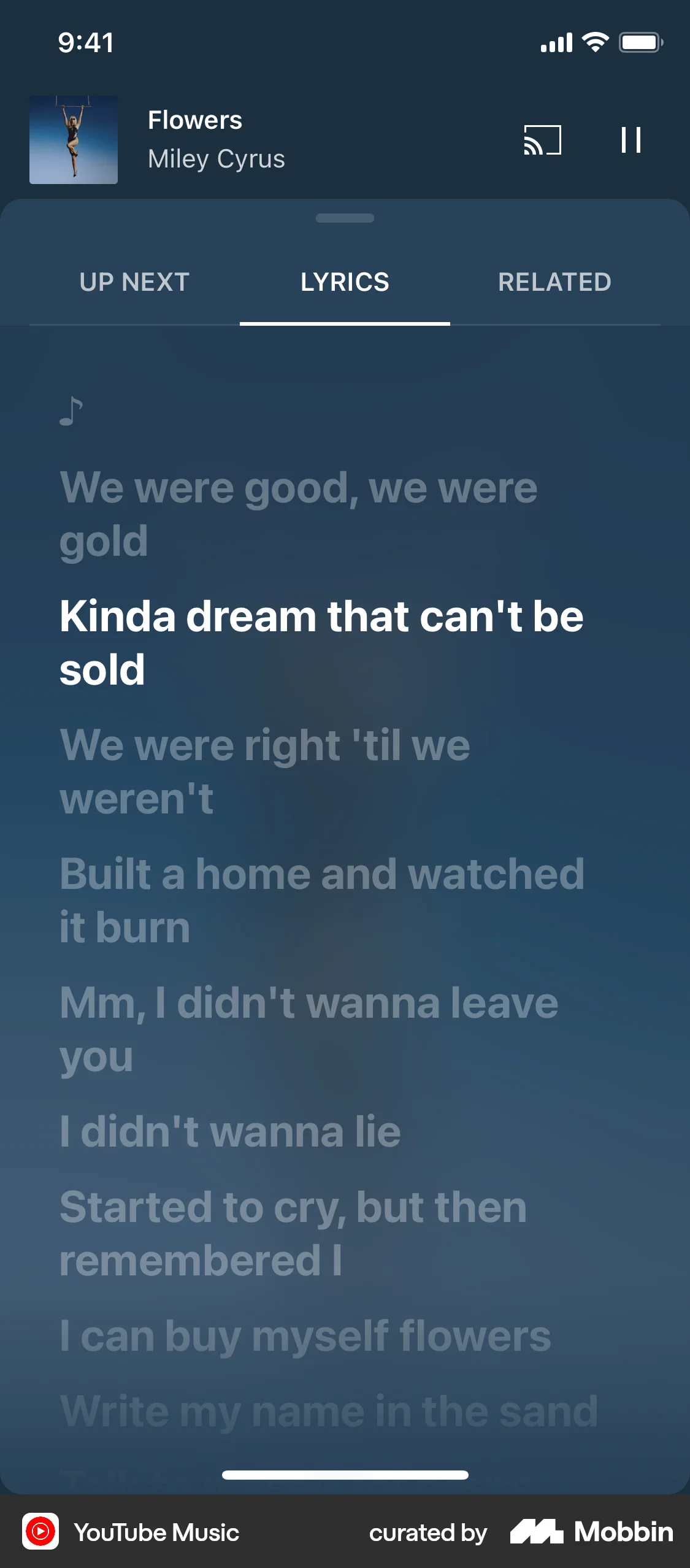 YouTube Music screen