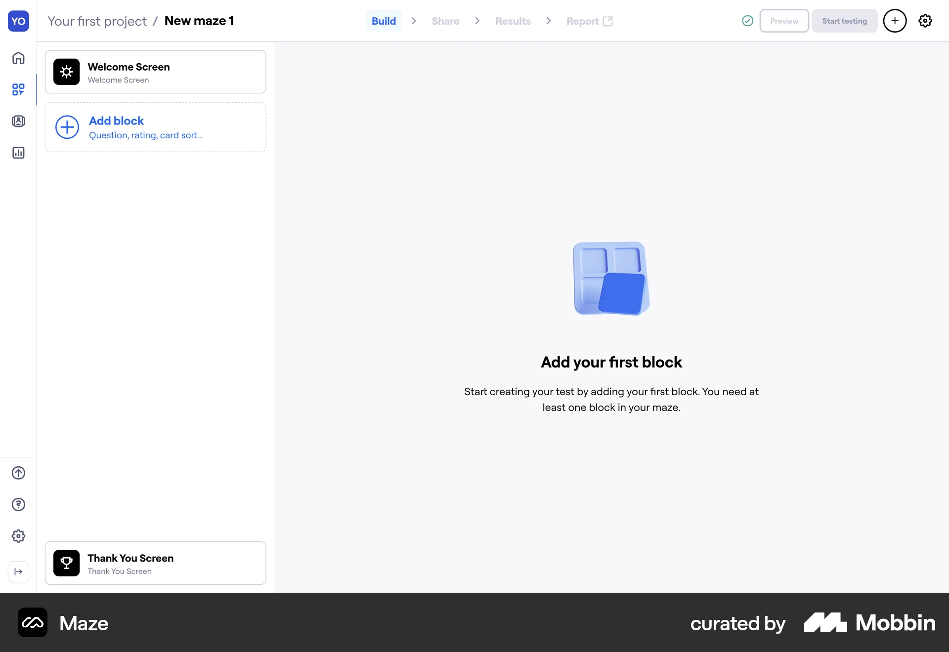 Maze Web Empty State screen
