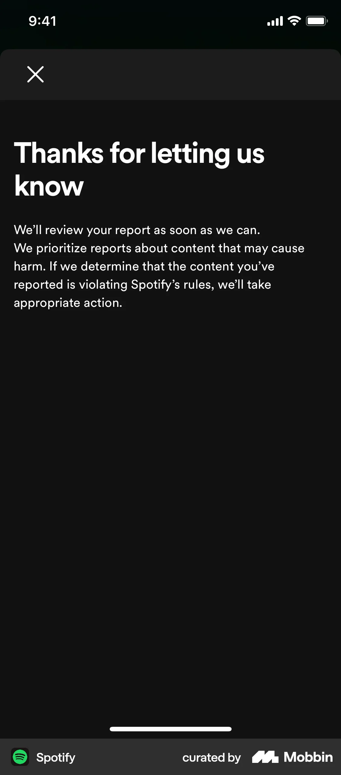 Spotify screen