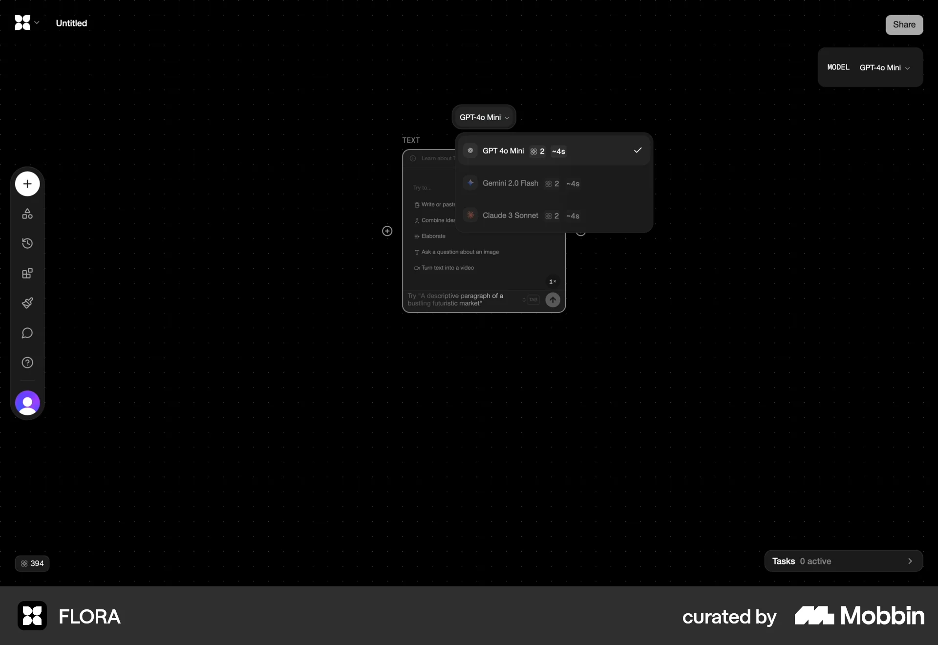 FLORA Web Graphics & Design App screen