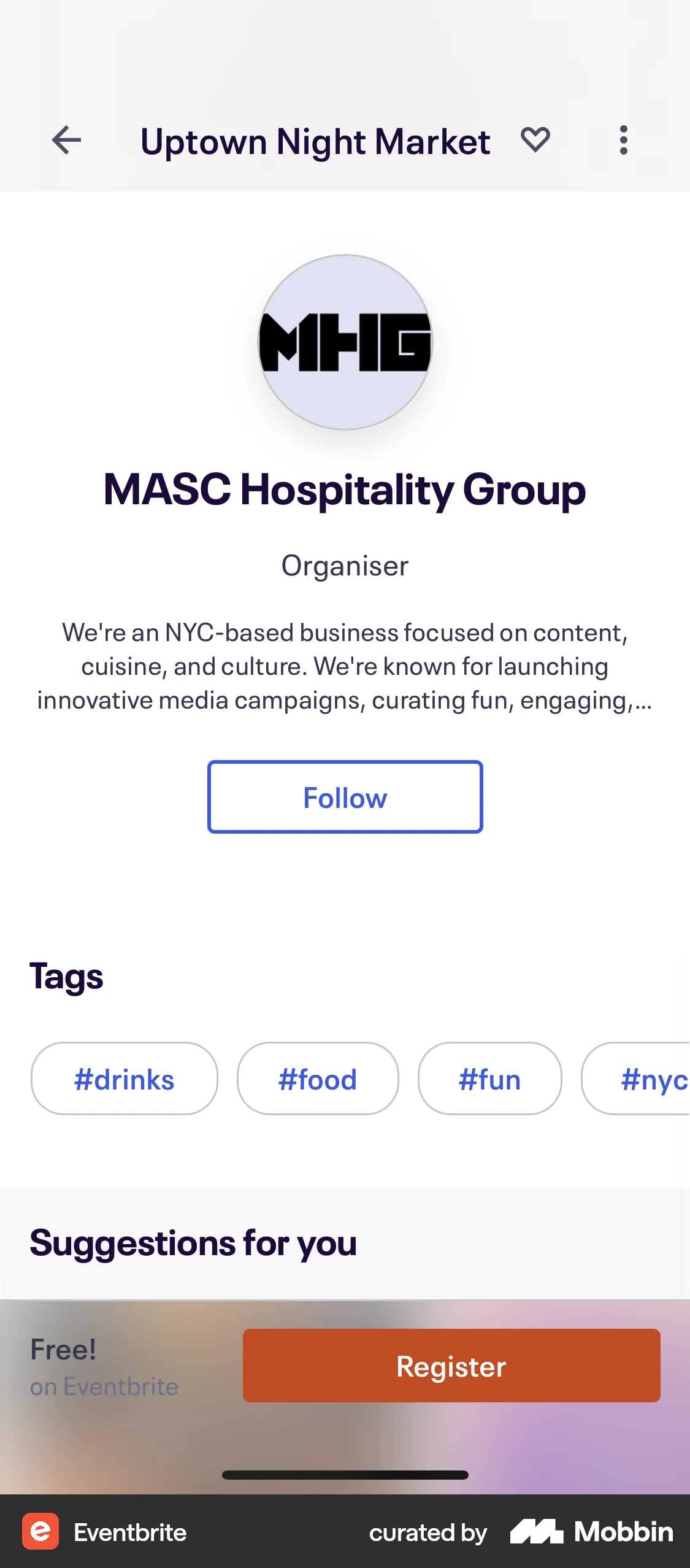 Eventbrite iOS Event Detail screen
