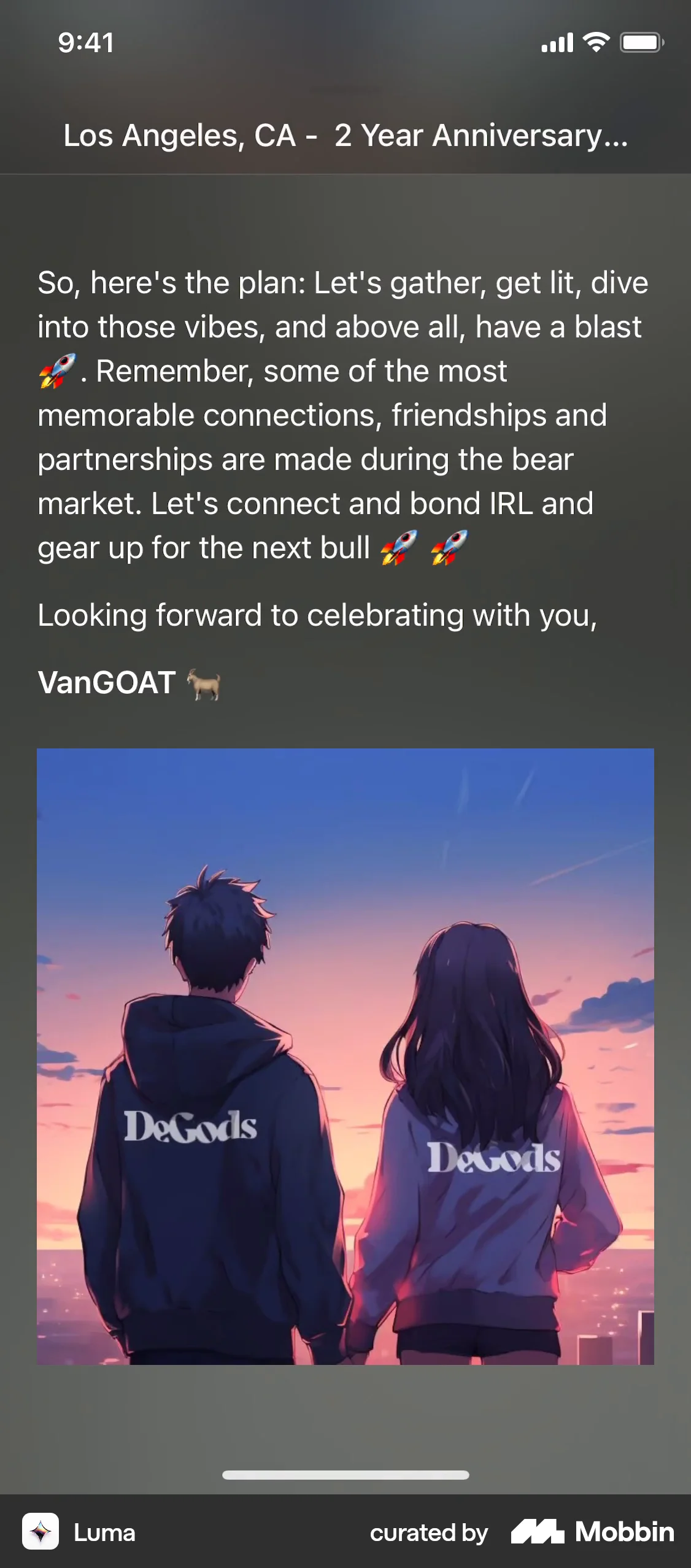 Luma iOS Event Detail screen