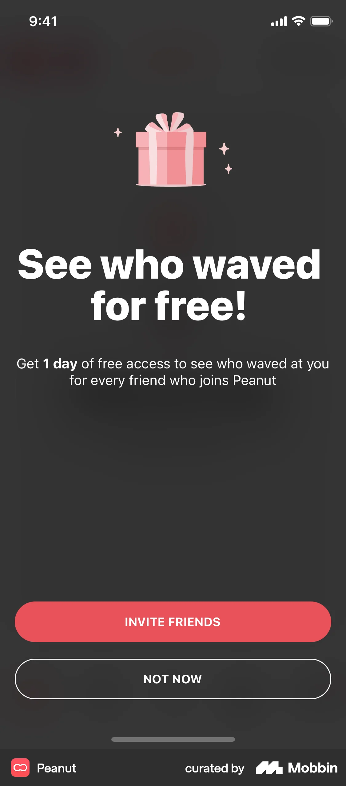 Peanut iOS Invite & Refer Friends screen