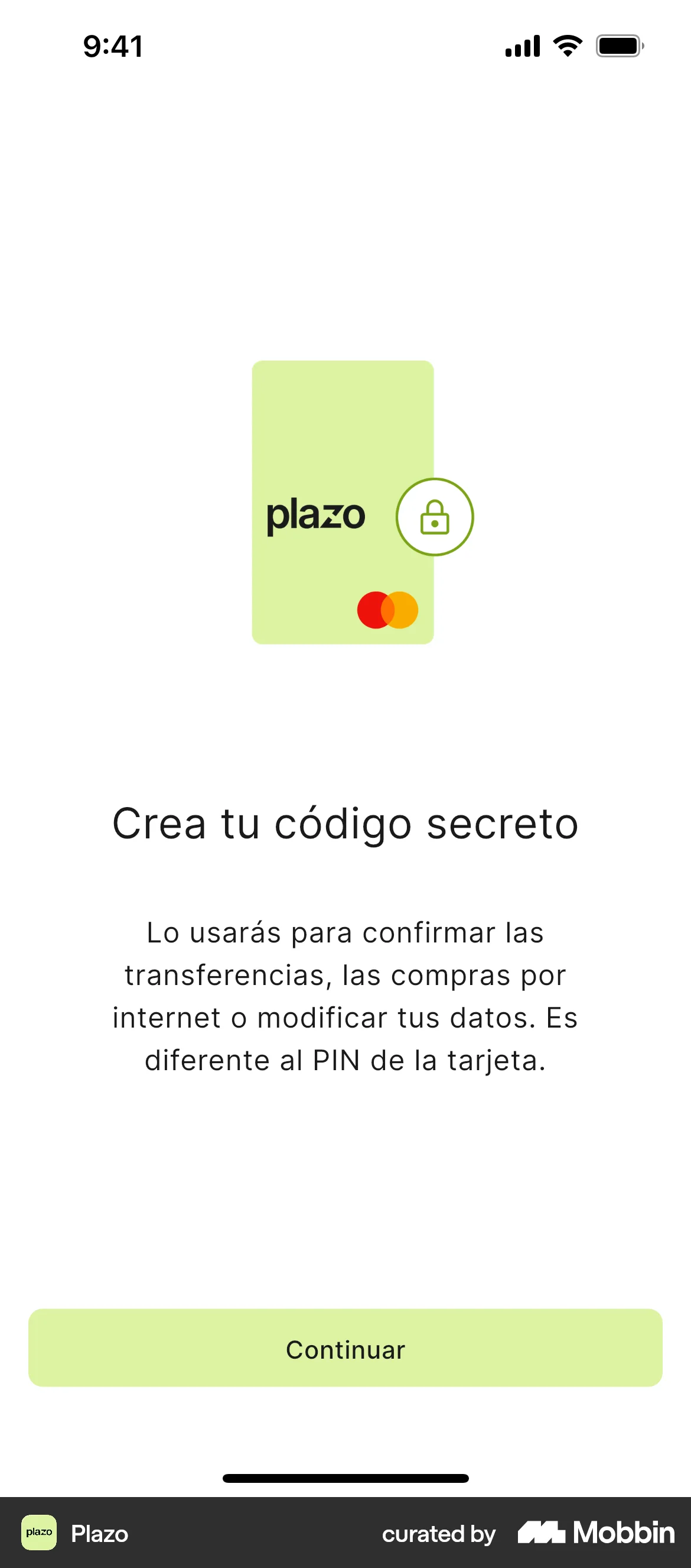 Plazo Onboarding screen
