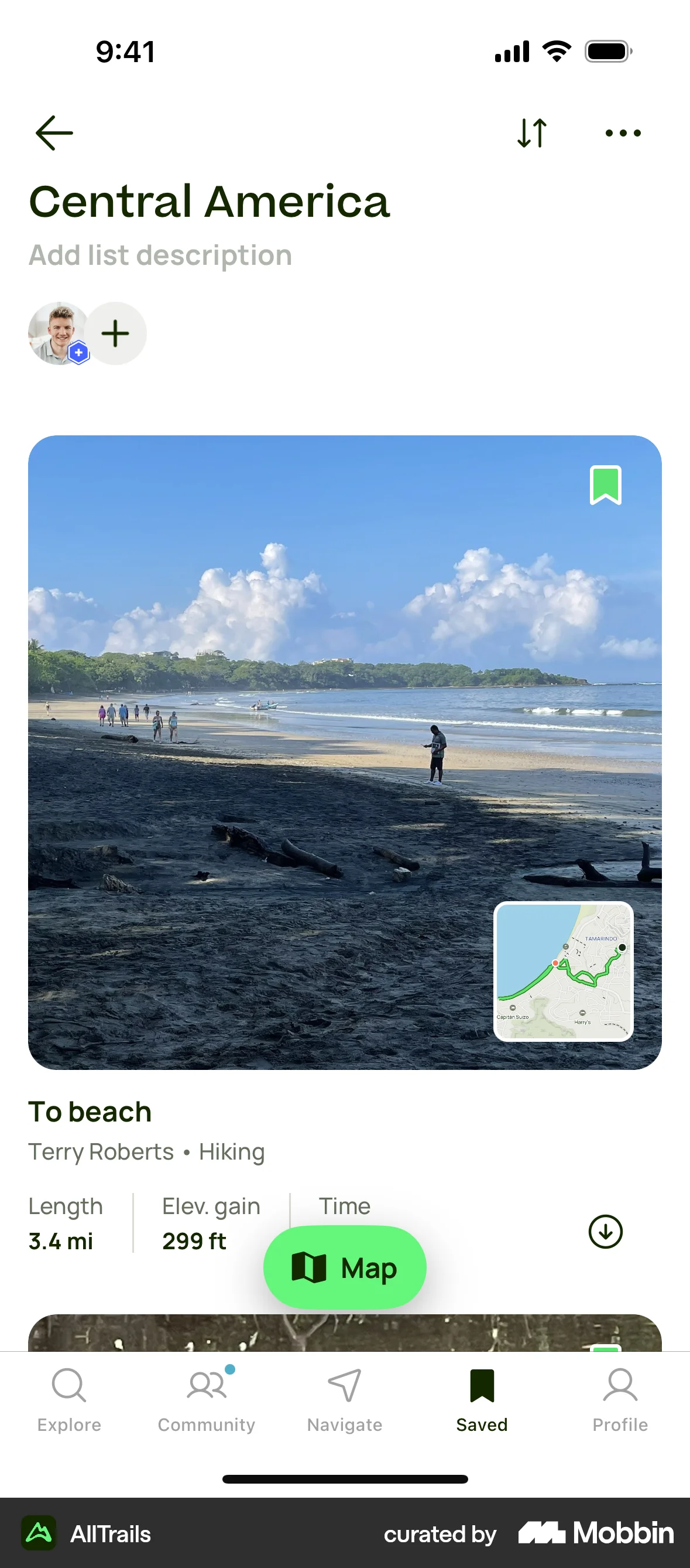 AllTrails iOS Save screen