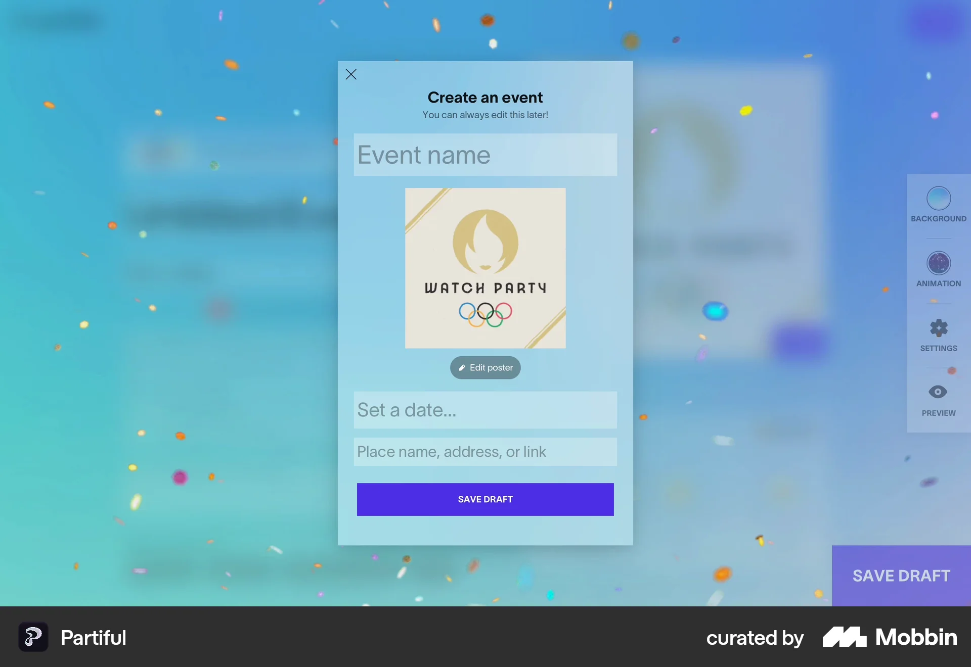 Partiful Web Lifestyle App screen