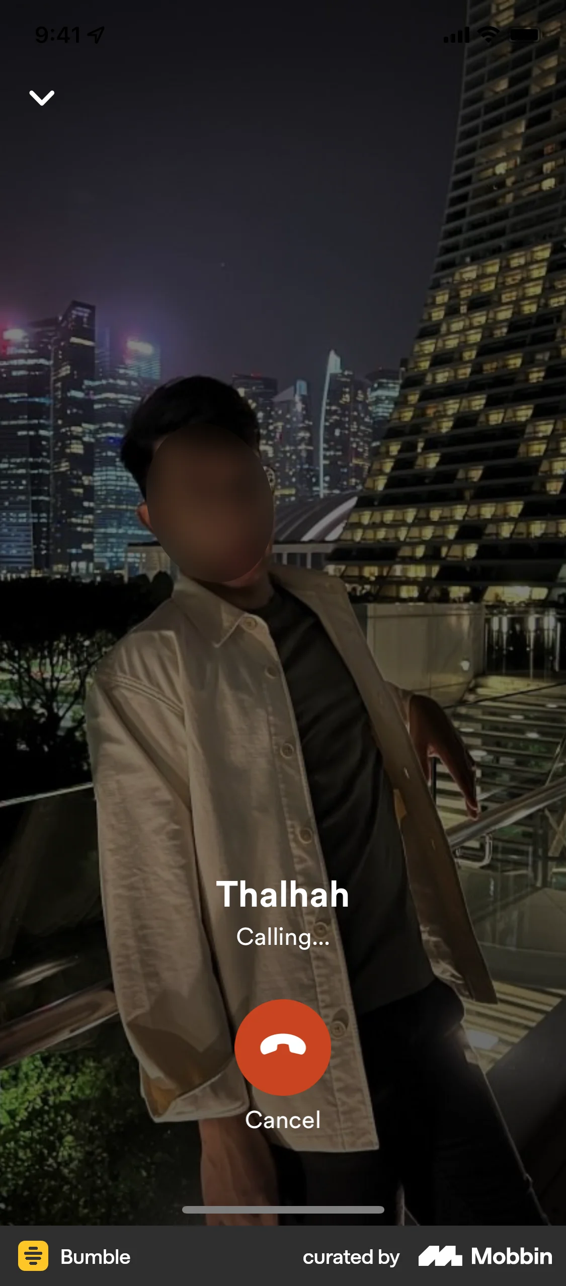 Bumble iOS Call screen