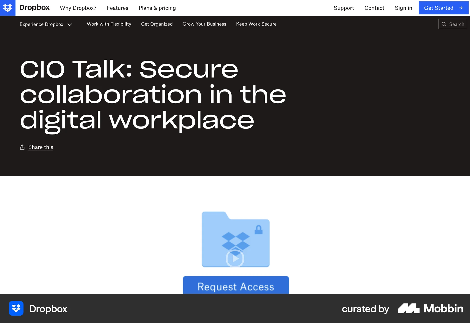 Dropbox Web Event Detail screen