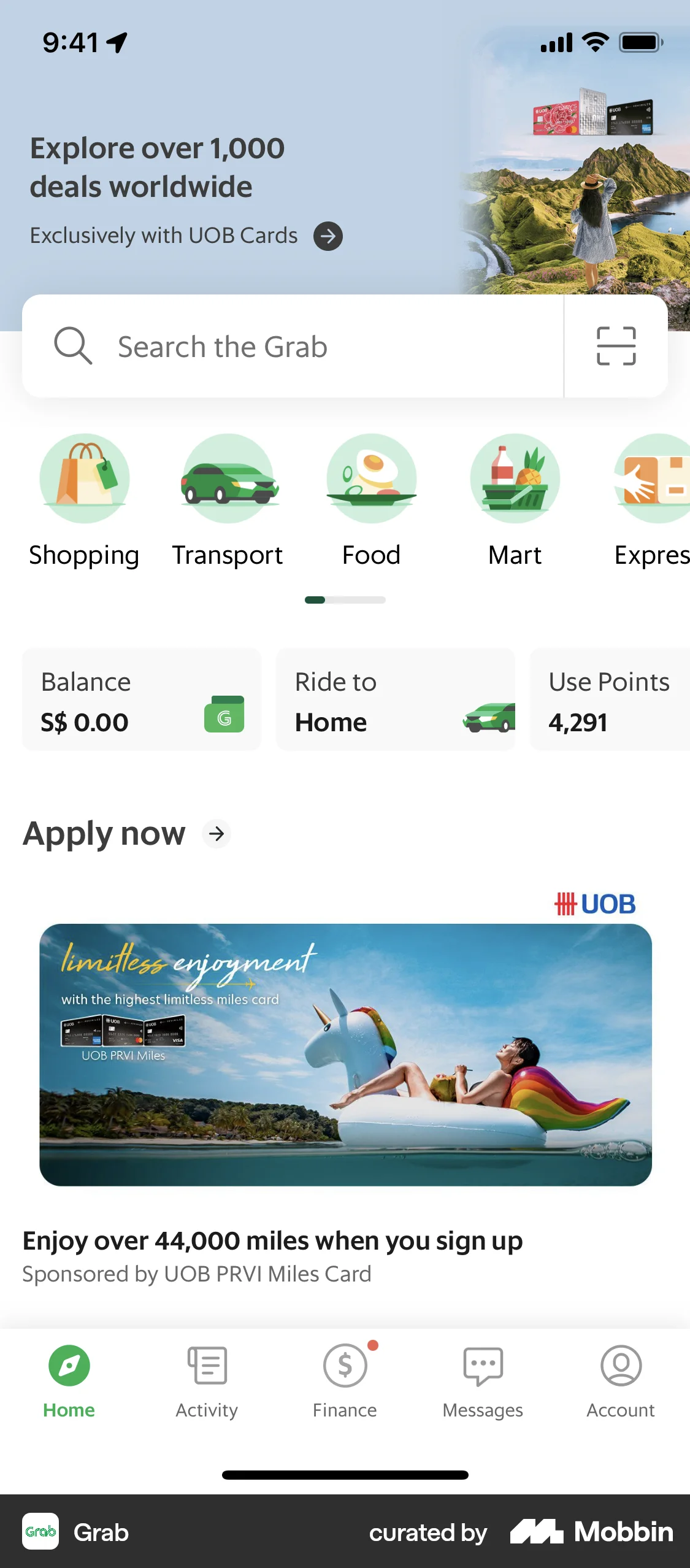 Grab iOS Home screen