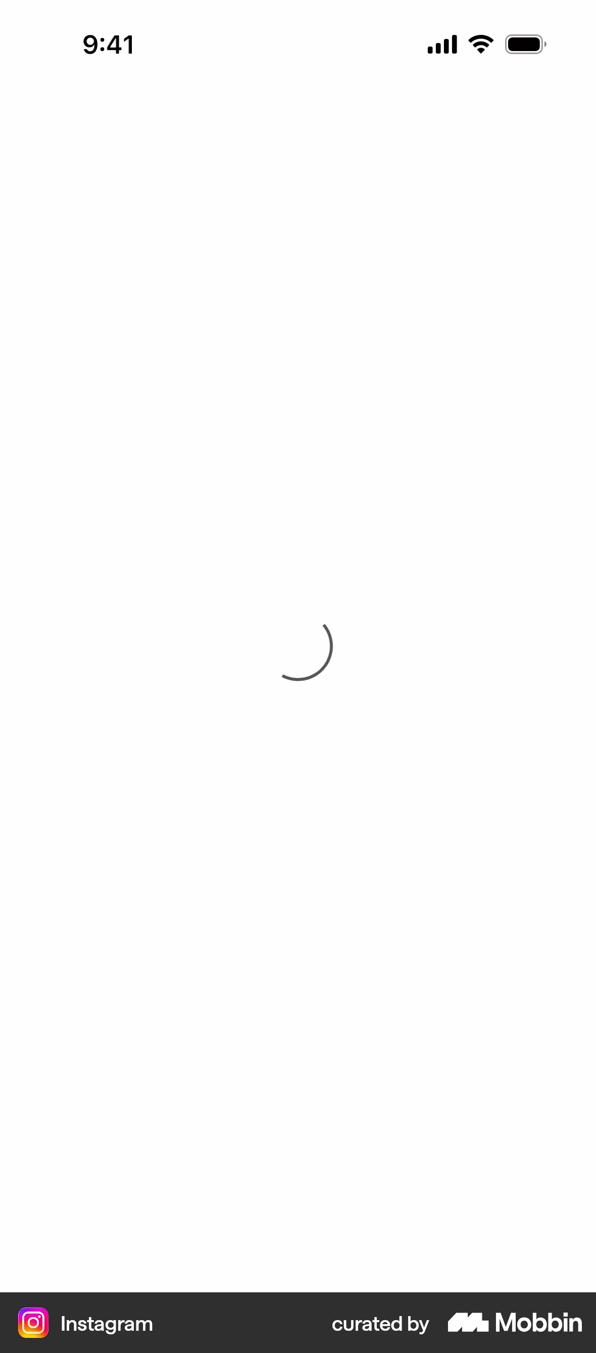 Instagram iOS screen containing Spinner UI UI element