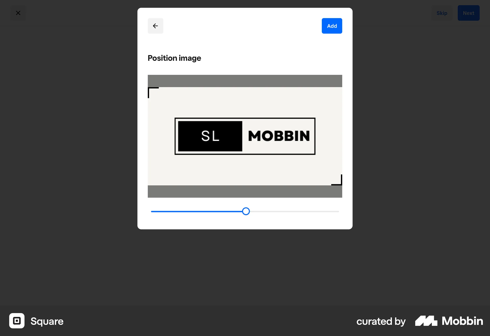Square Web Media Editor screen