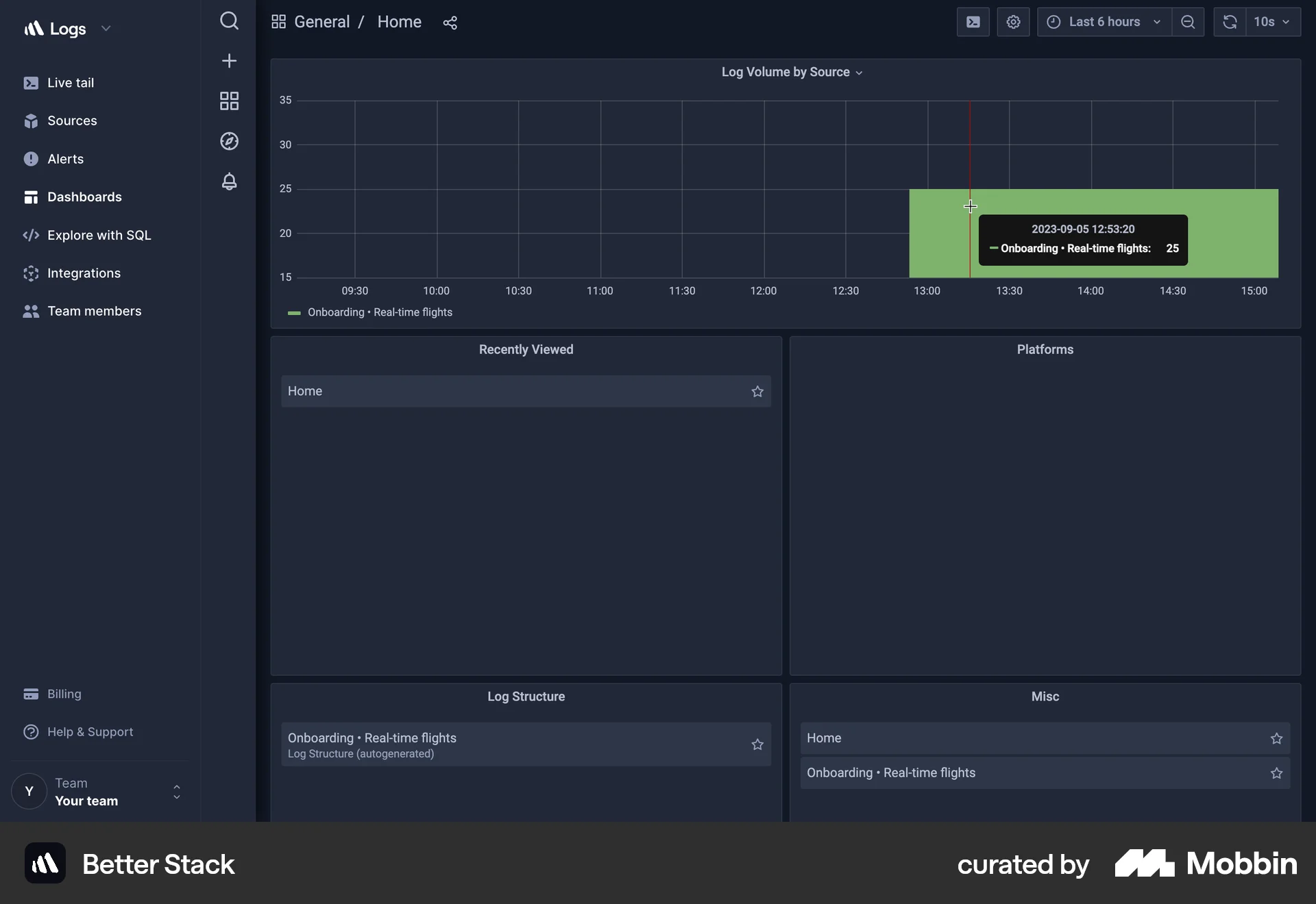 Better Stack Web Log Dashboard screen