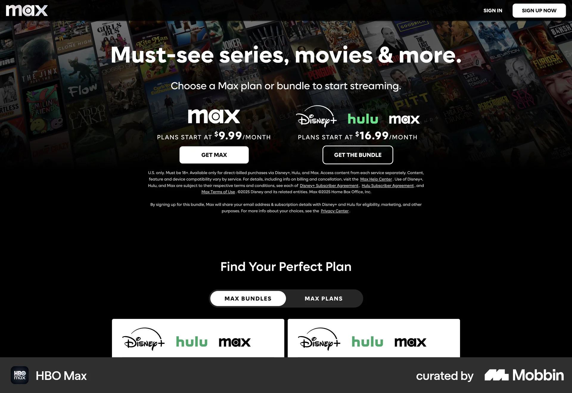HBO Max Web Pricing screen
