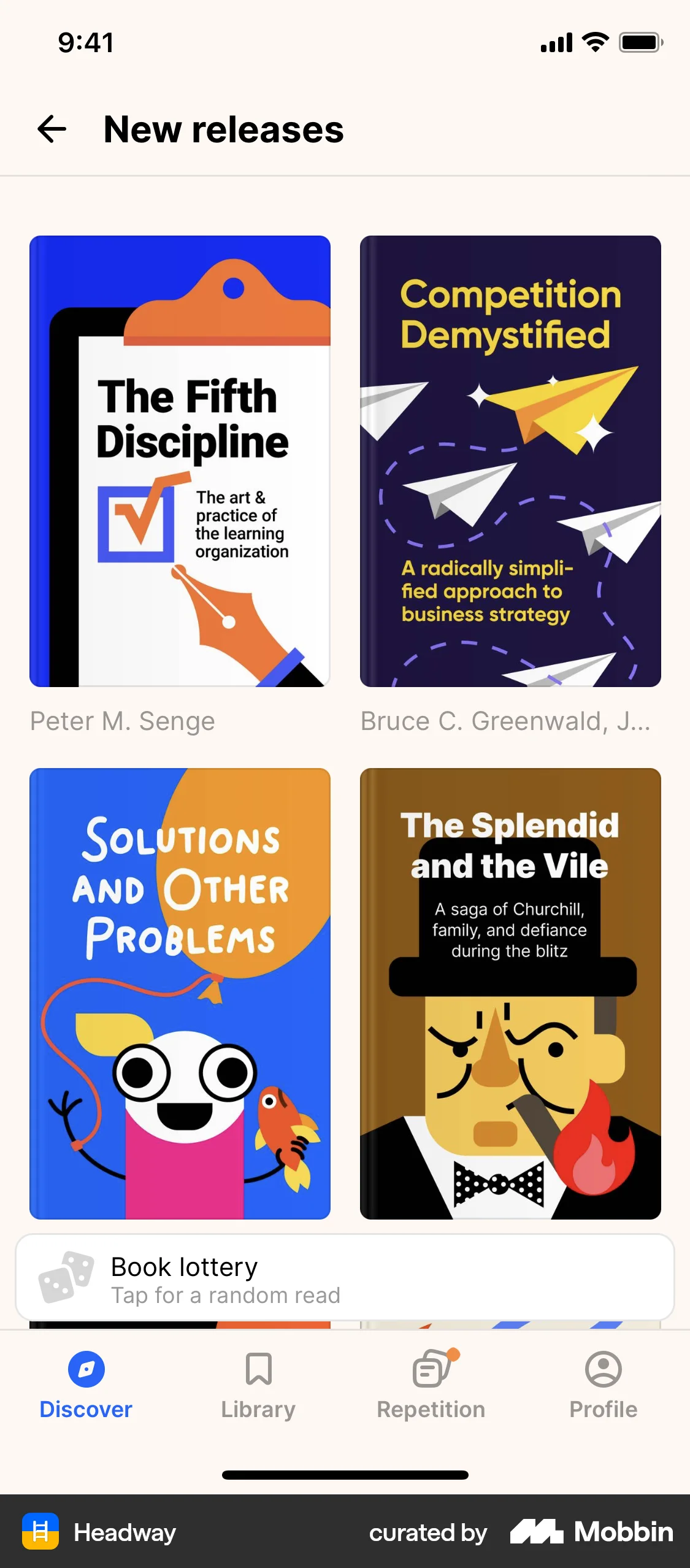 Headway iOS Other Content screen