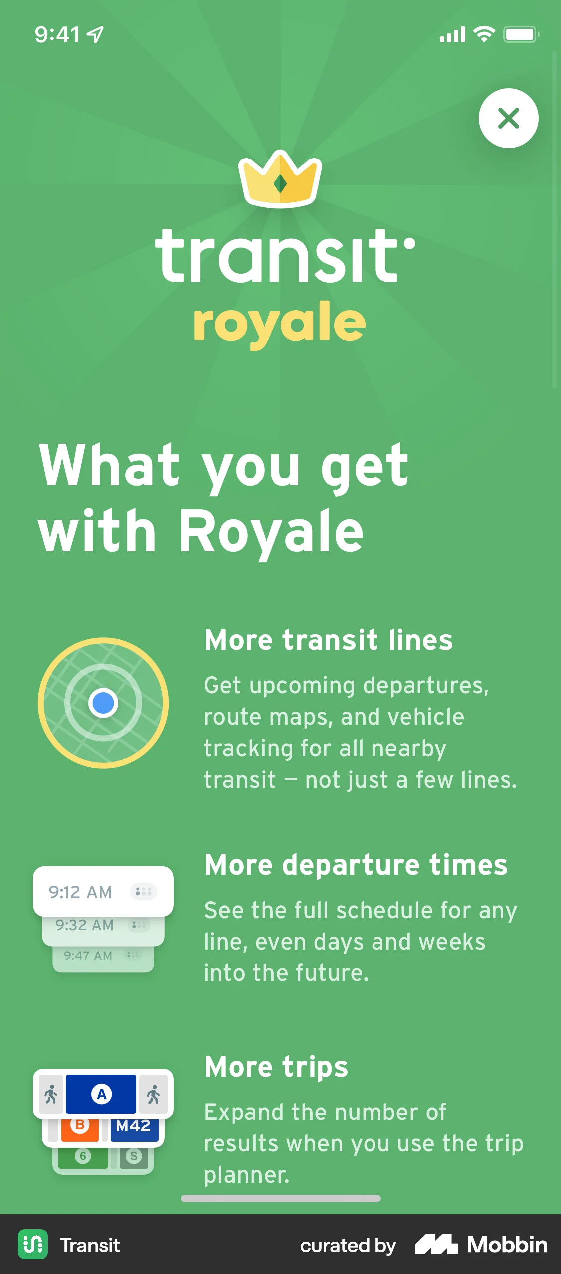 Express Transit Animation Ios Transit iOS Royale Benefits List | Mobbin