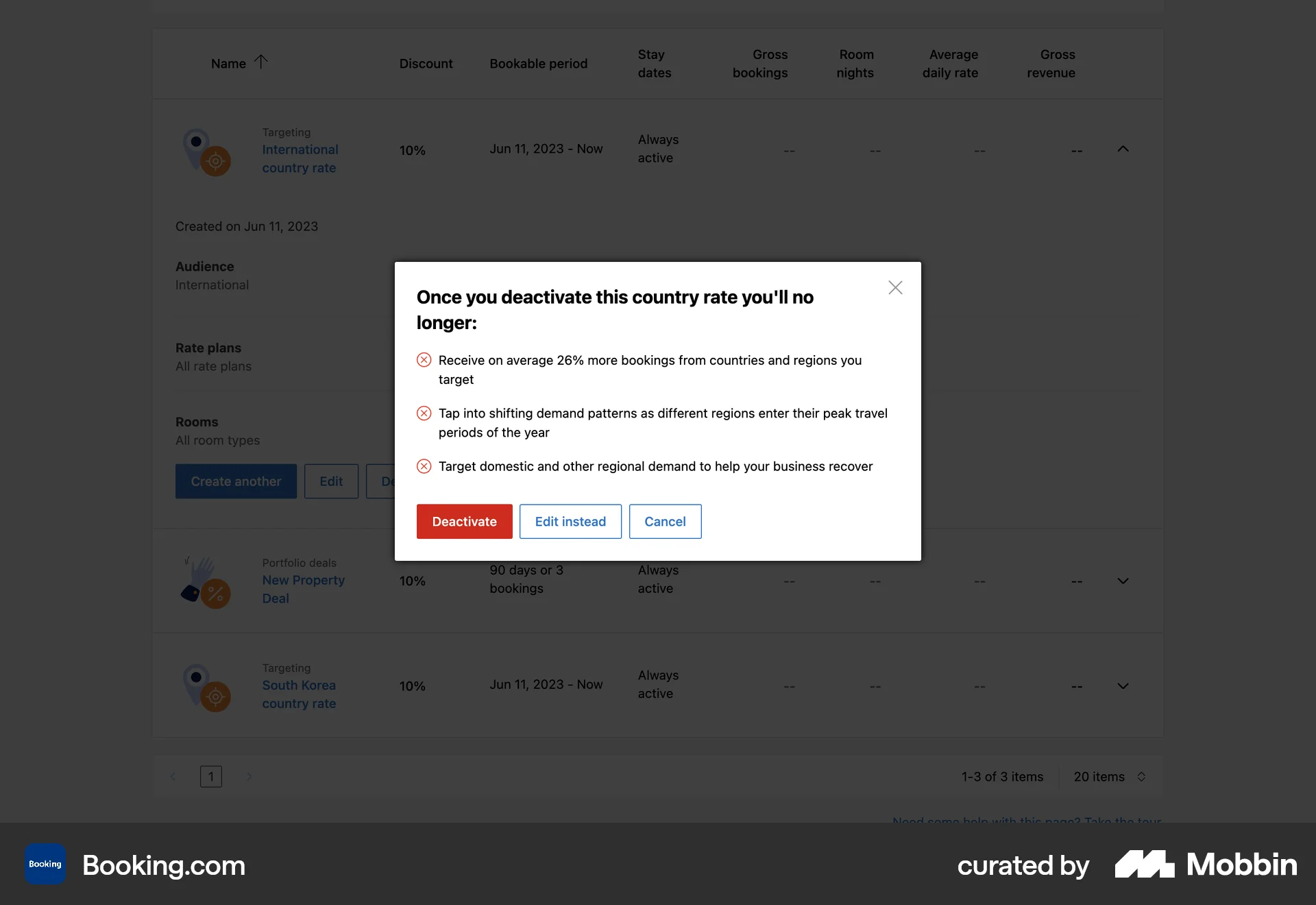 Booking.com Web Confirmation screen