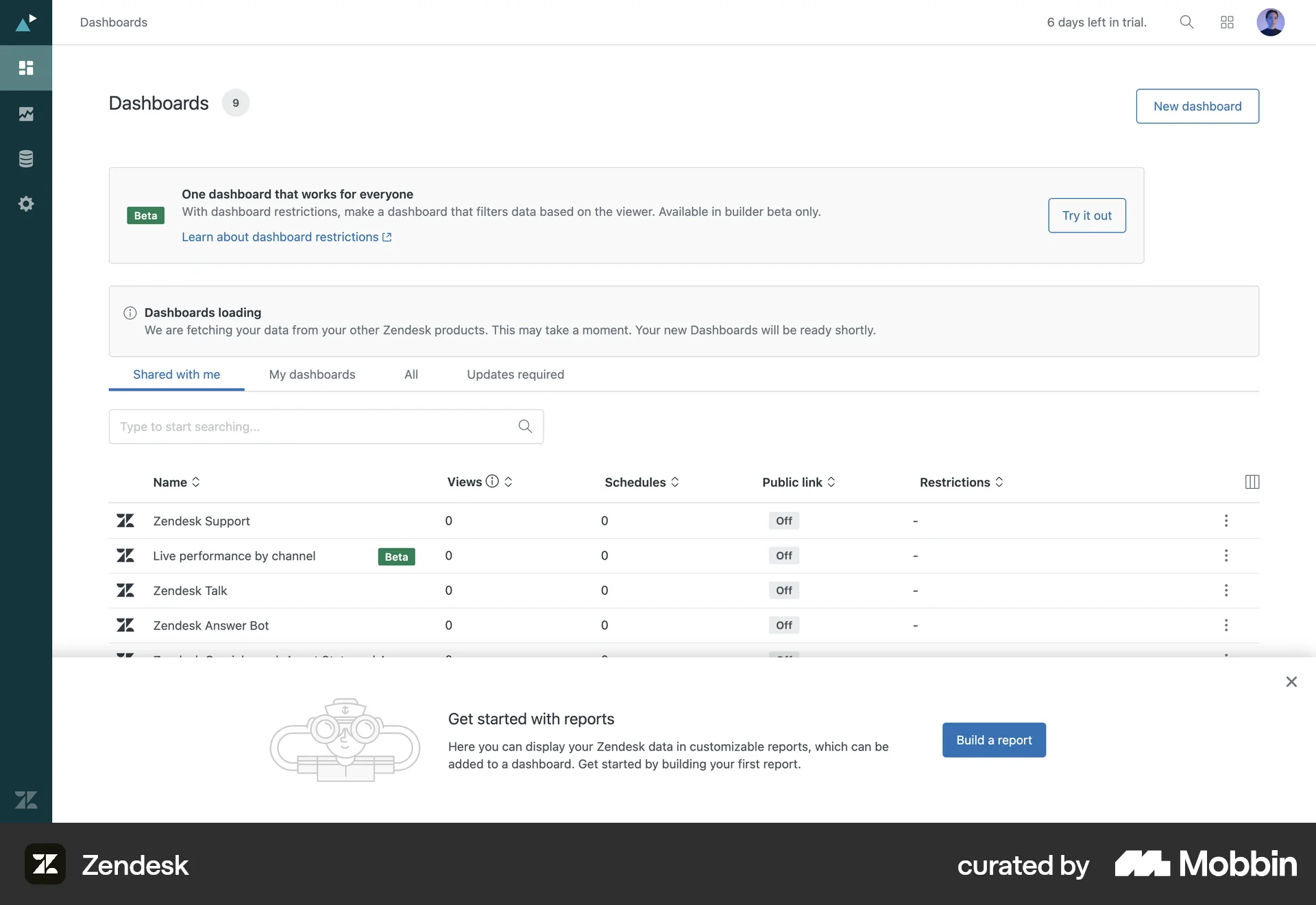 Zendesk Web screen containing Coach Marks UI element