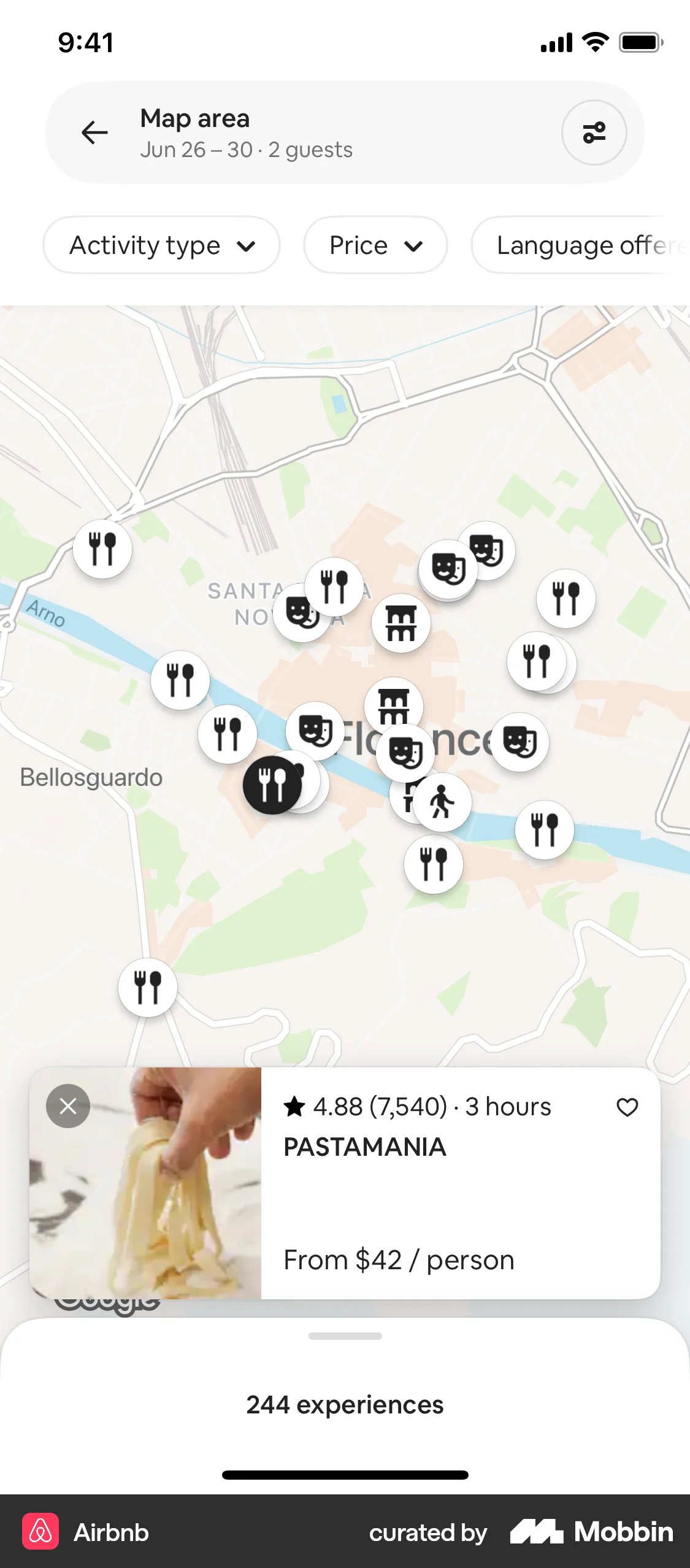 Airbnb iOS Real Estate App screen