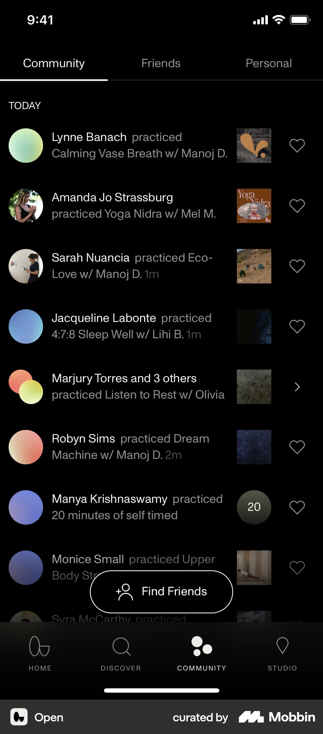 Open iOS Groups & Community screen