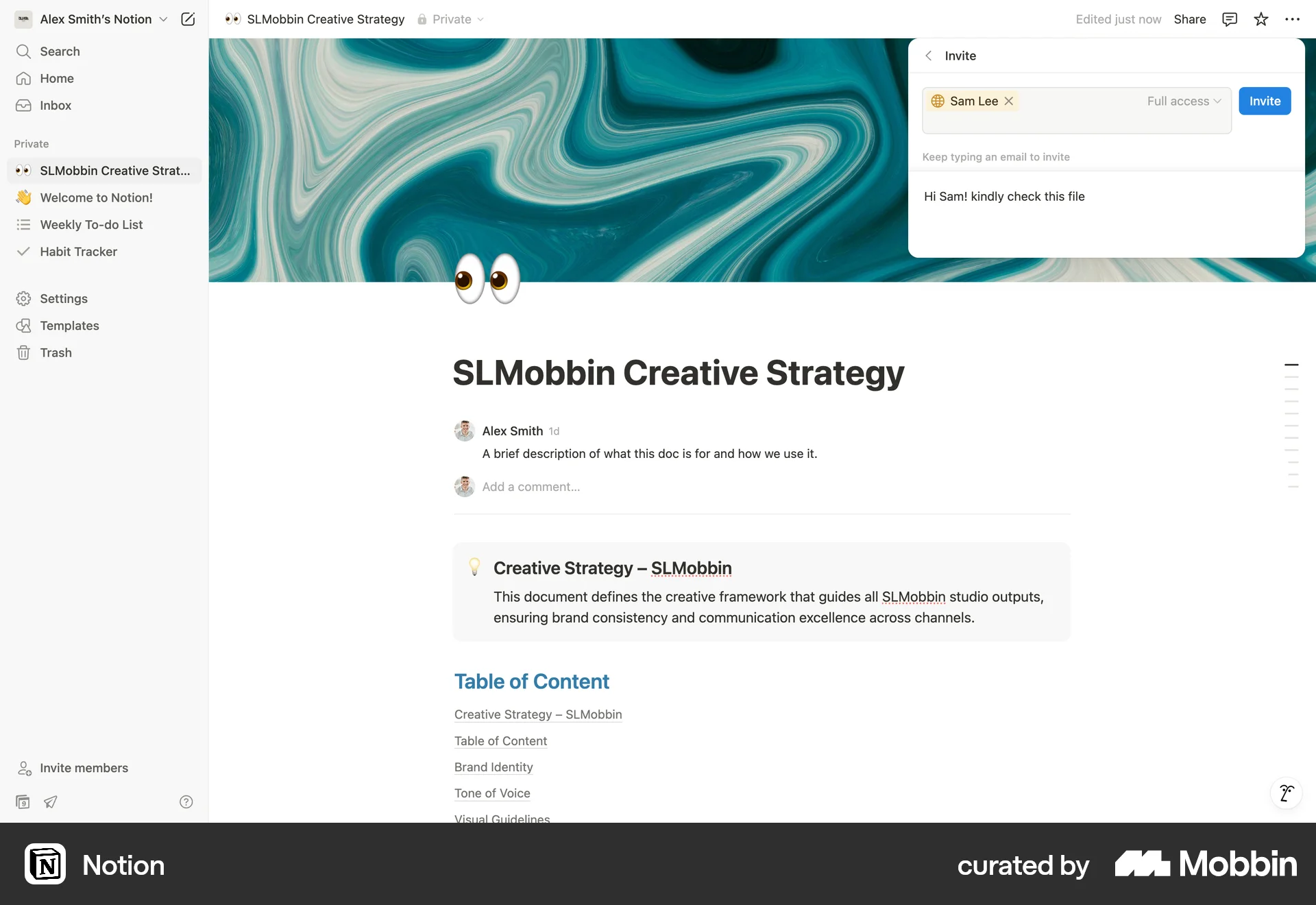 Notion Web Invite Teammates screen