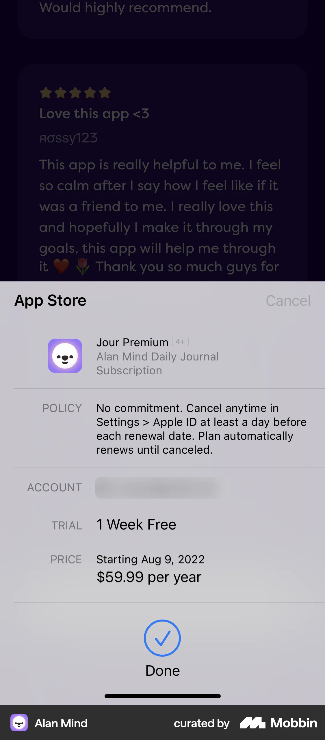 Ios Alan Alan Mind iOS Subscribing to premium Flow | Mobbin