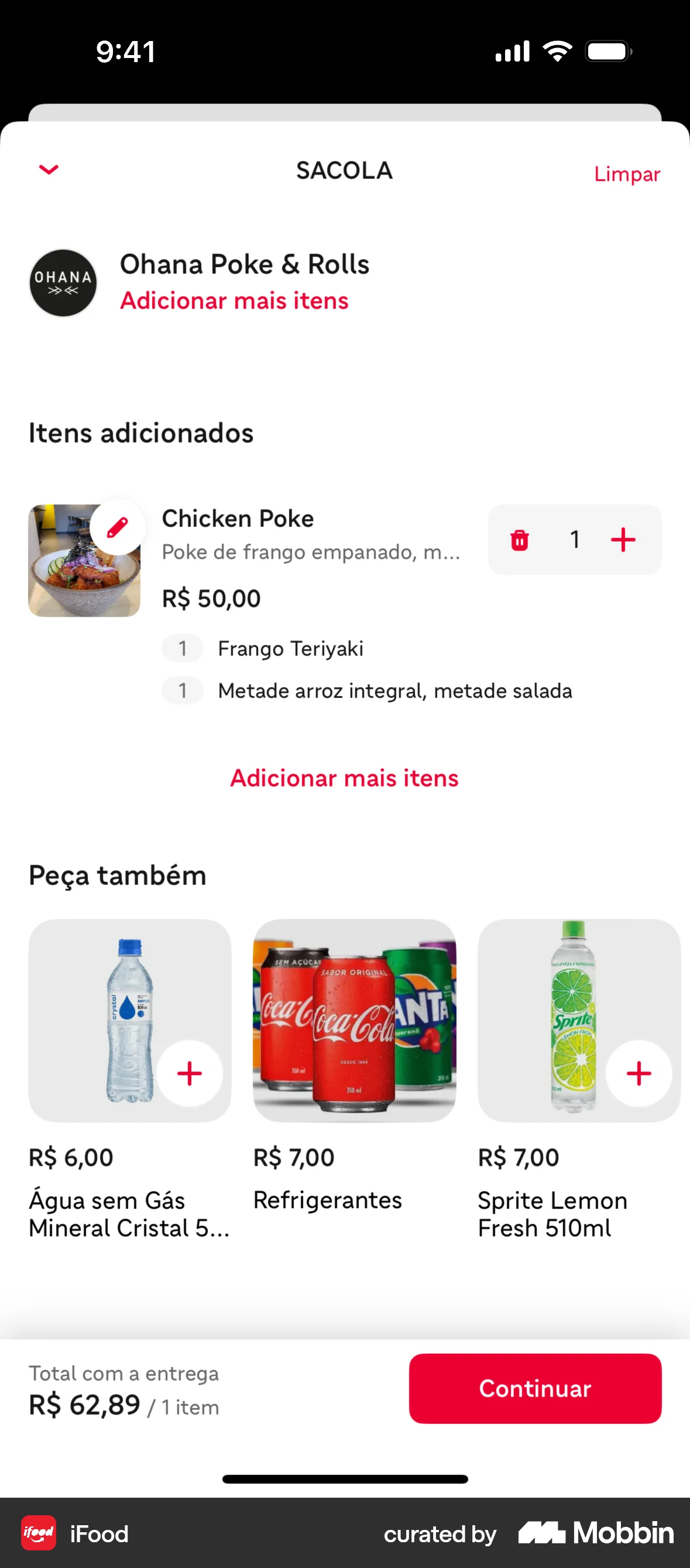 iFood iOS screen containing Badge UI element