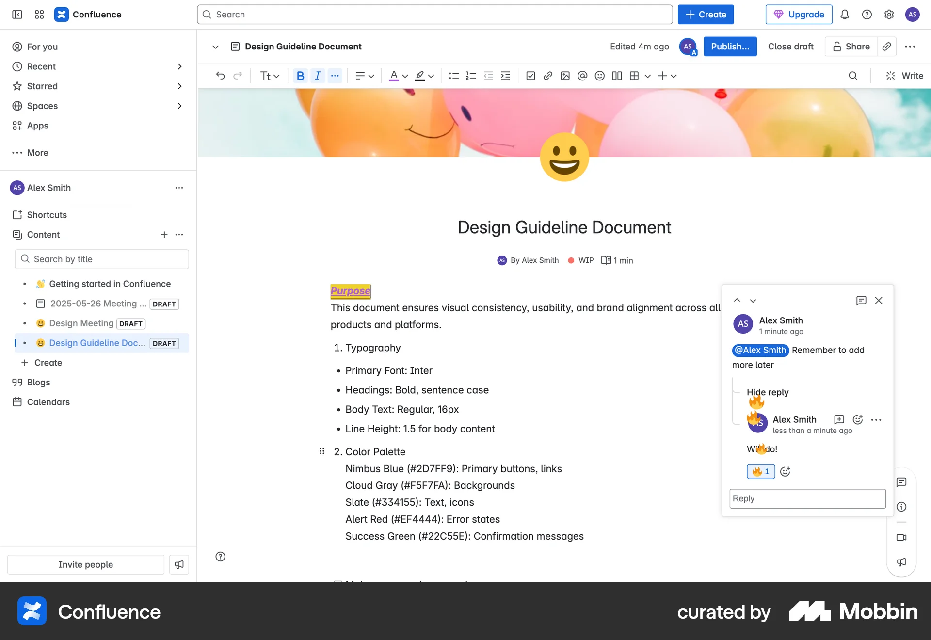 Confluence Web Like & Upvote screen