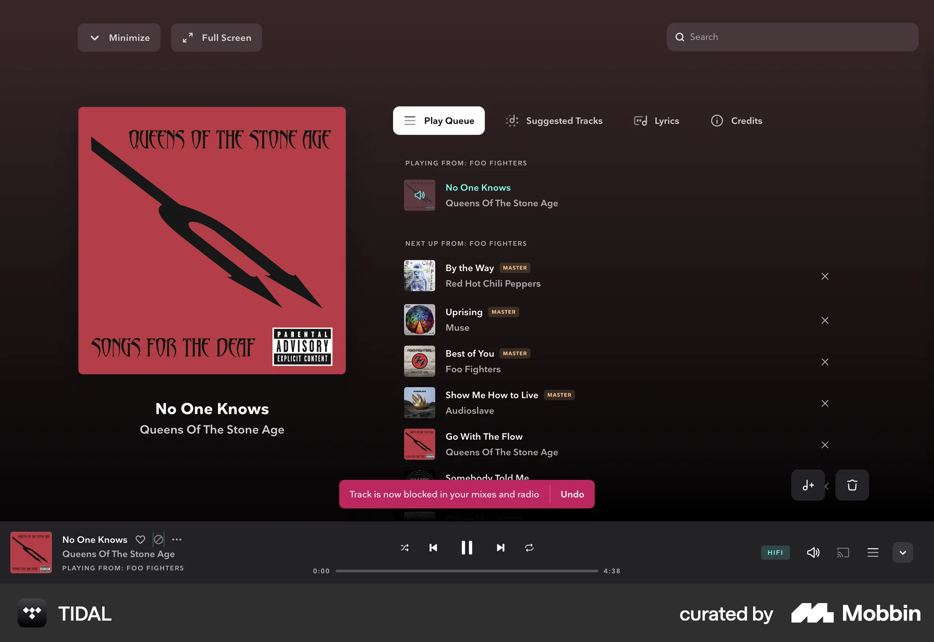 TIDAL Web Ban & Block screen