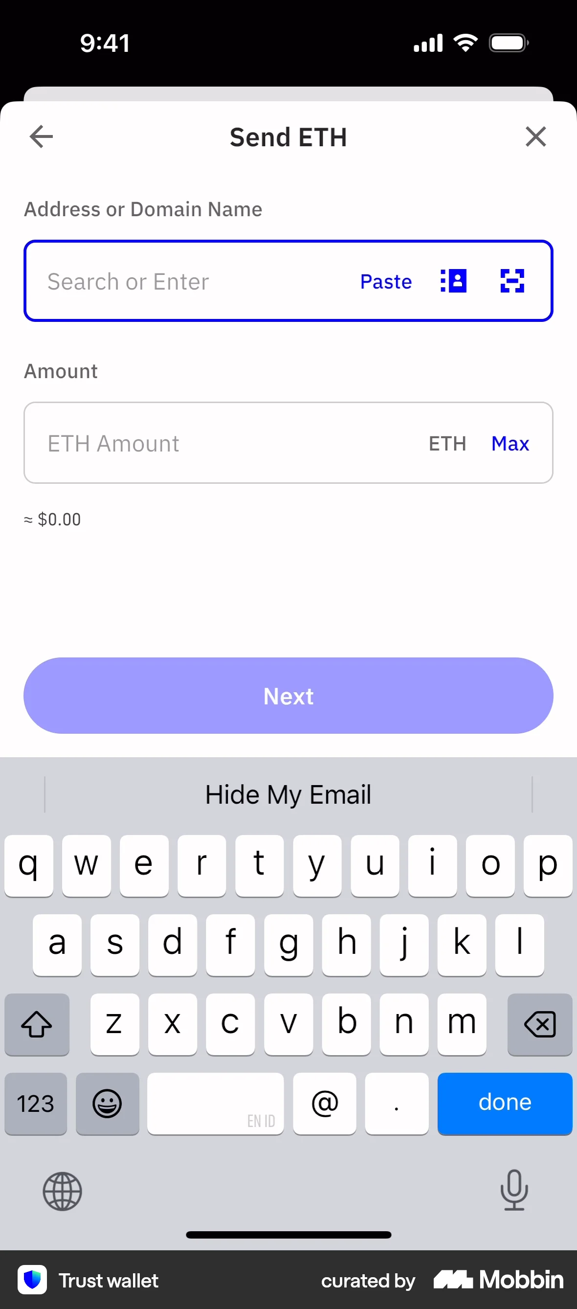 Trust Wallet iOS Crypto & Web3 App screen