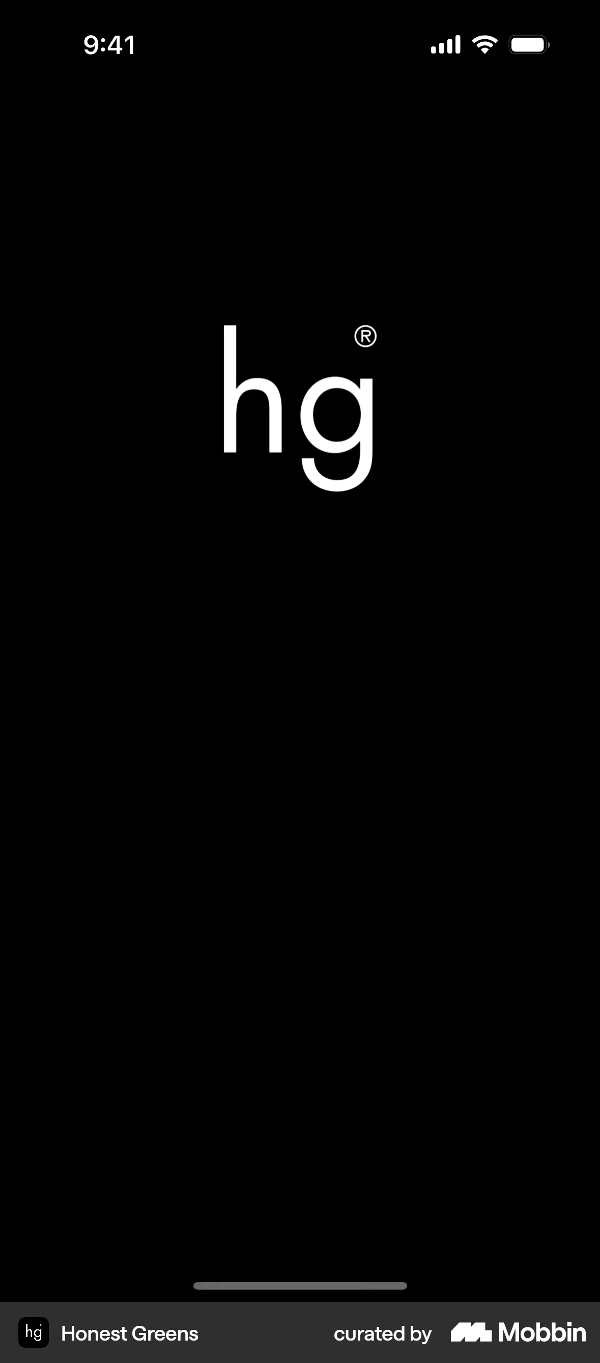 Honest Greens iOS Splash Screen screen