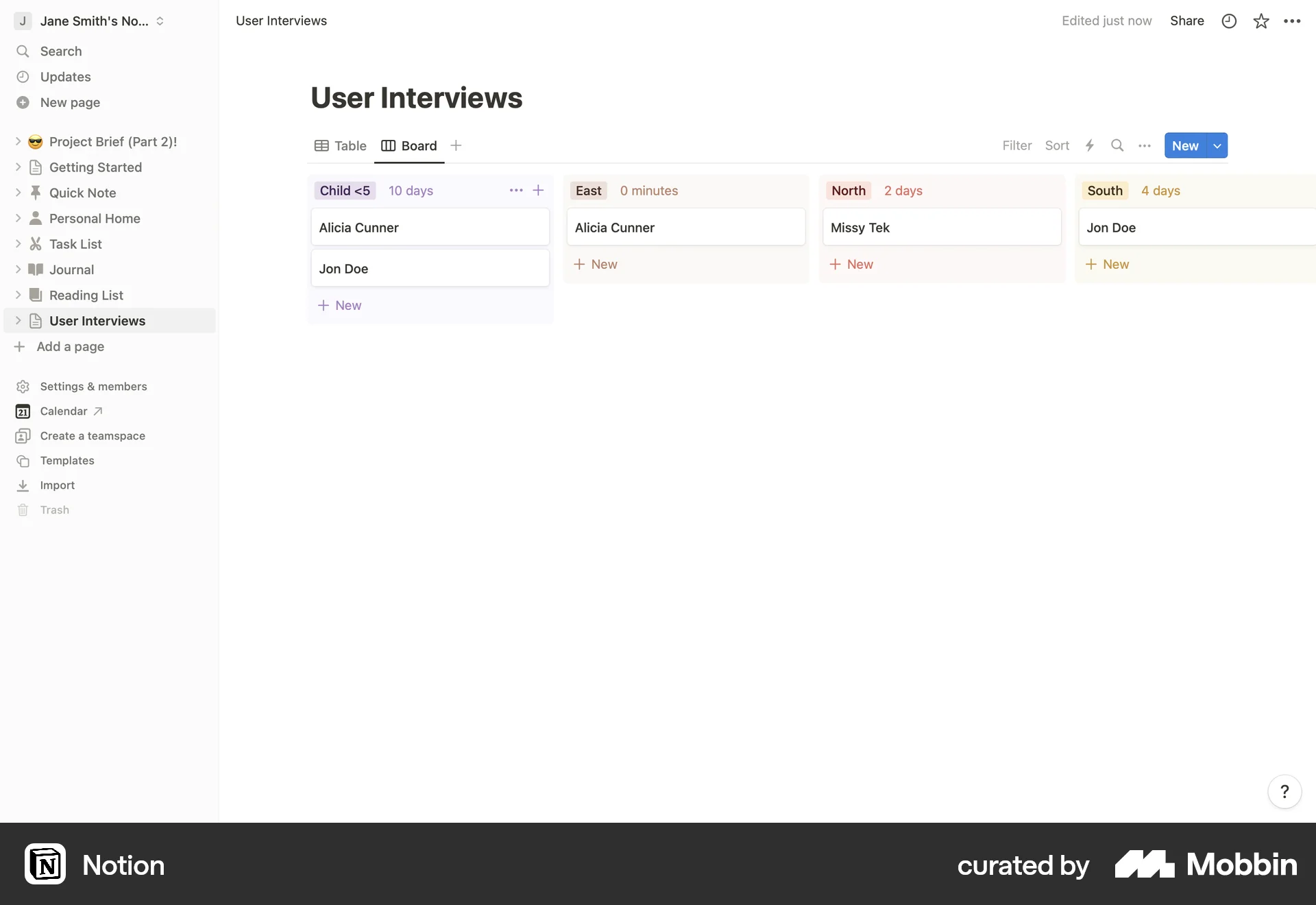 Notion Web Kanban Board screen