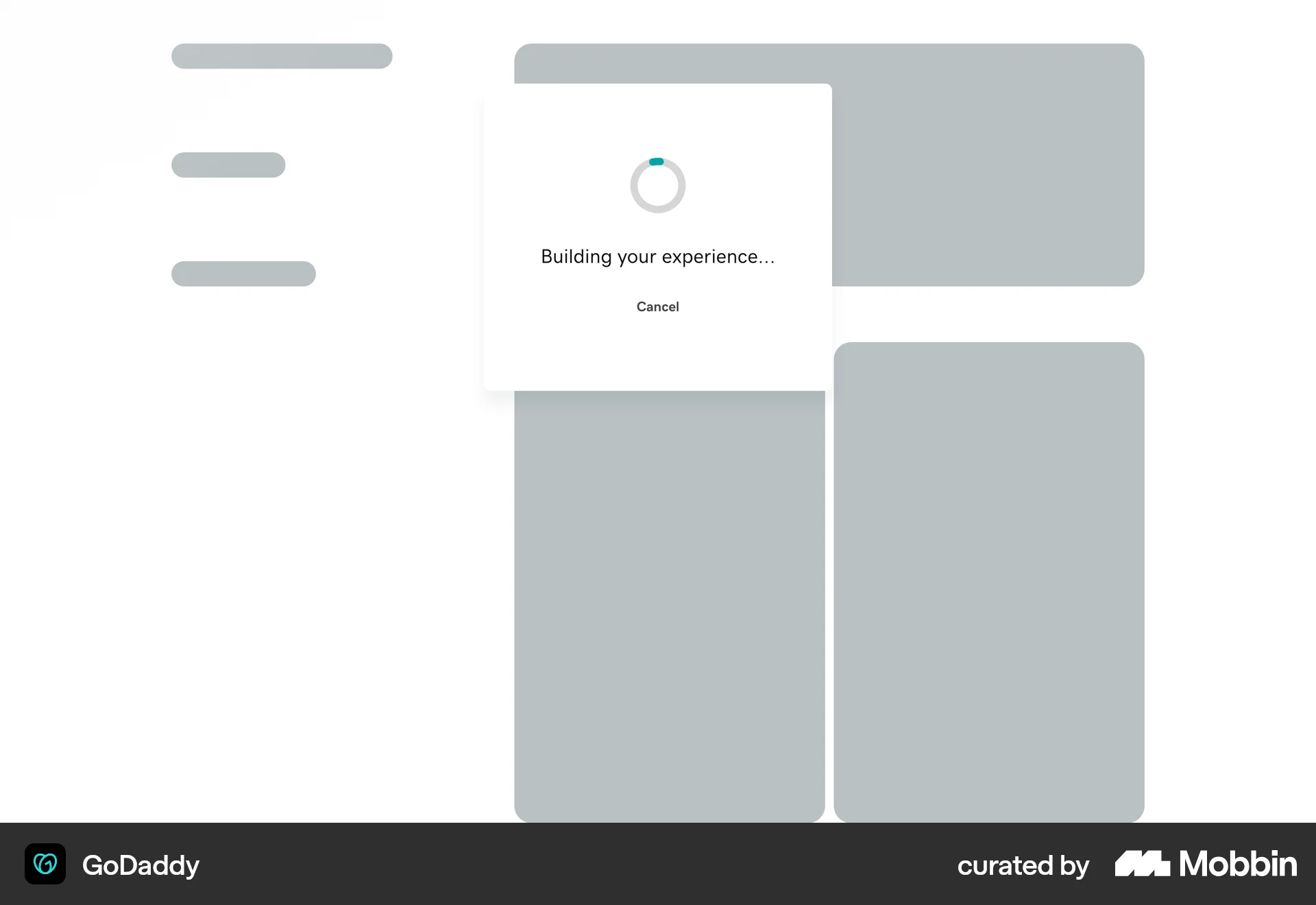 GoDaddy Web screen containing Skeleton UI element