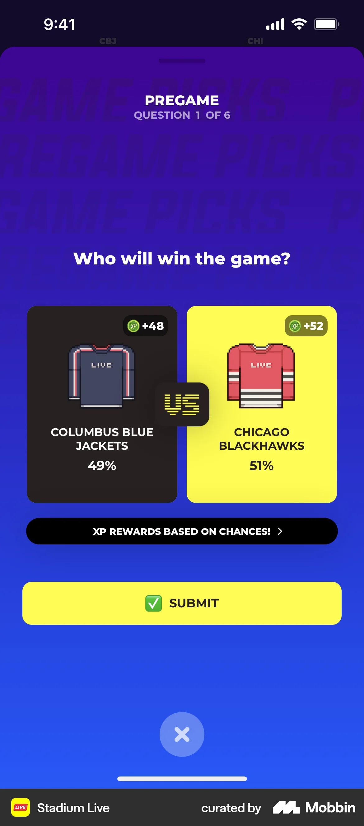 Stadium Live iOS Game UI screen