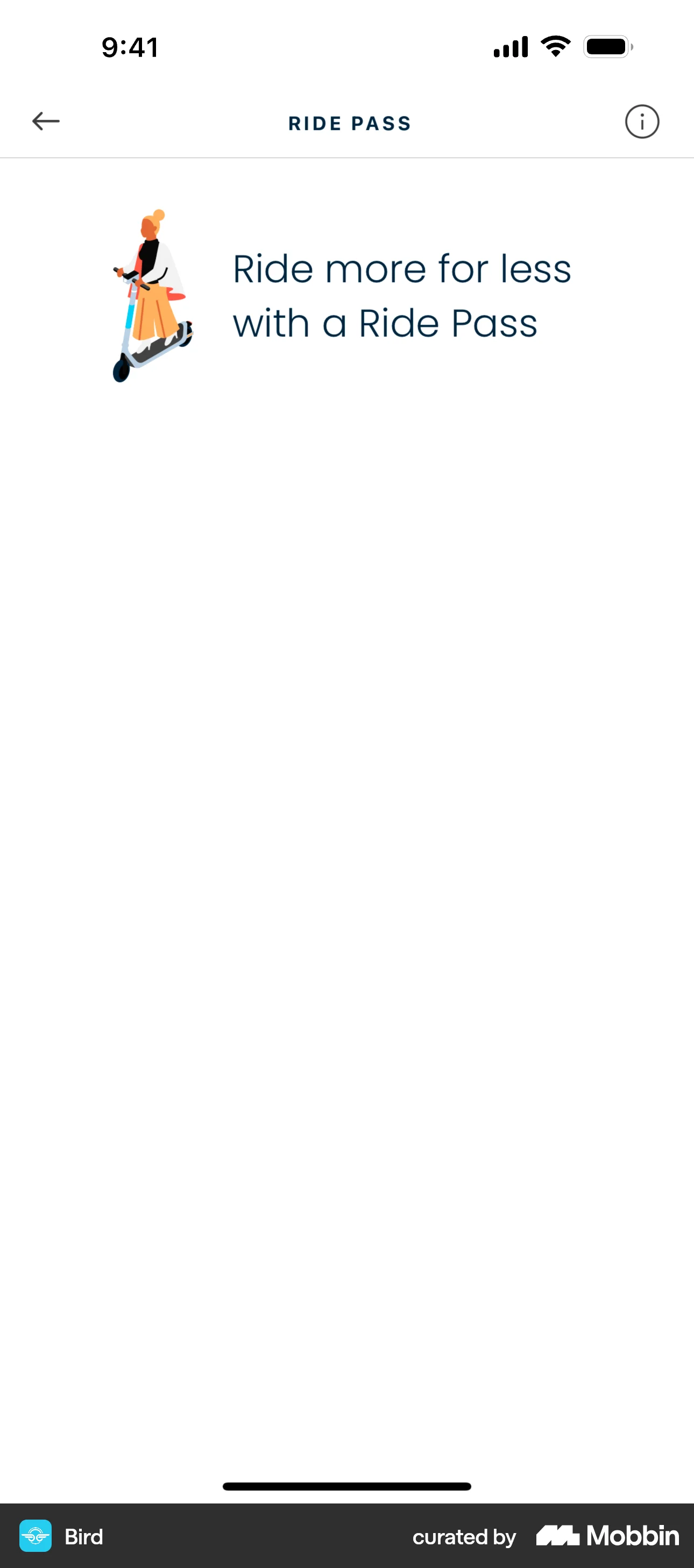 Bird iOS Empty State screen