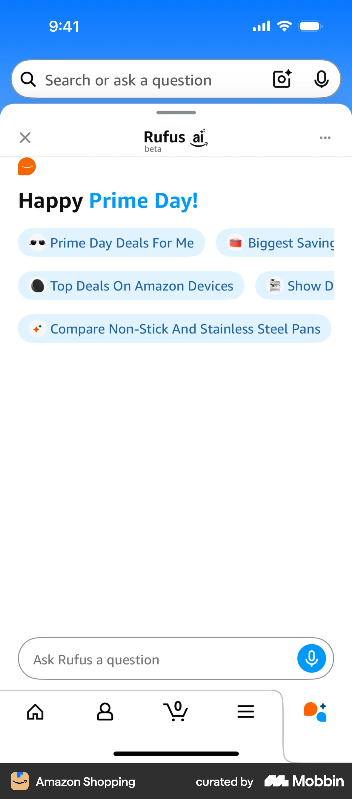 Amazon Shopping iOS screen containing Chip UI element