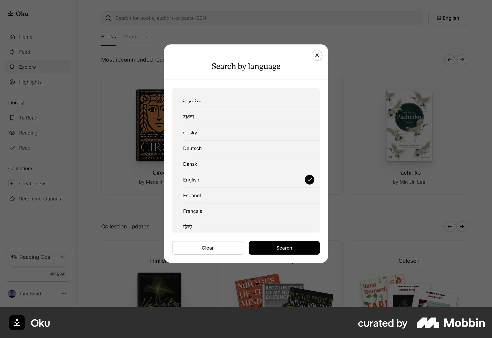 Language Modal Ui Oku Web Language selection modal | Mobbin